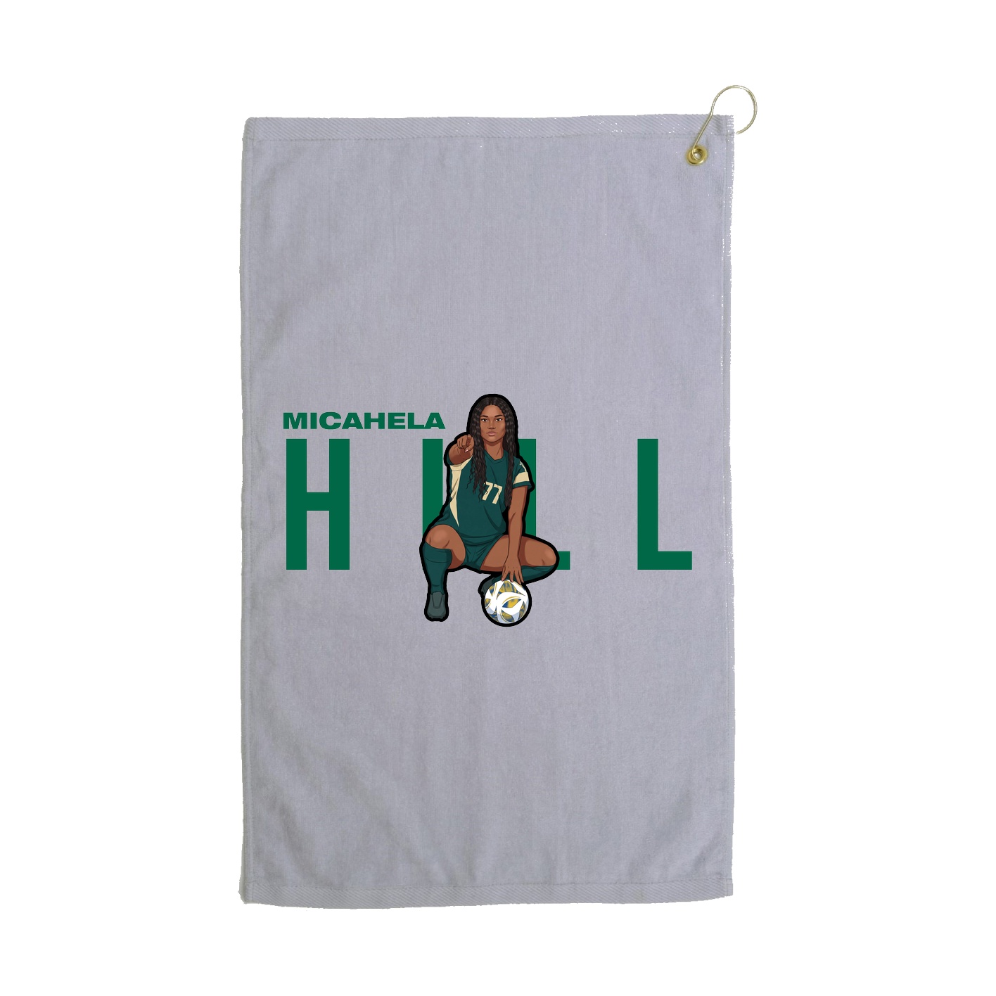 Golf Towel — Player Name in Grey