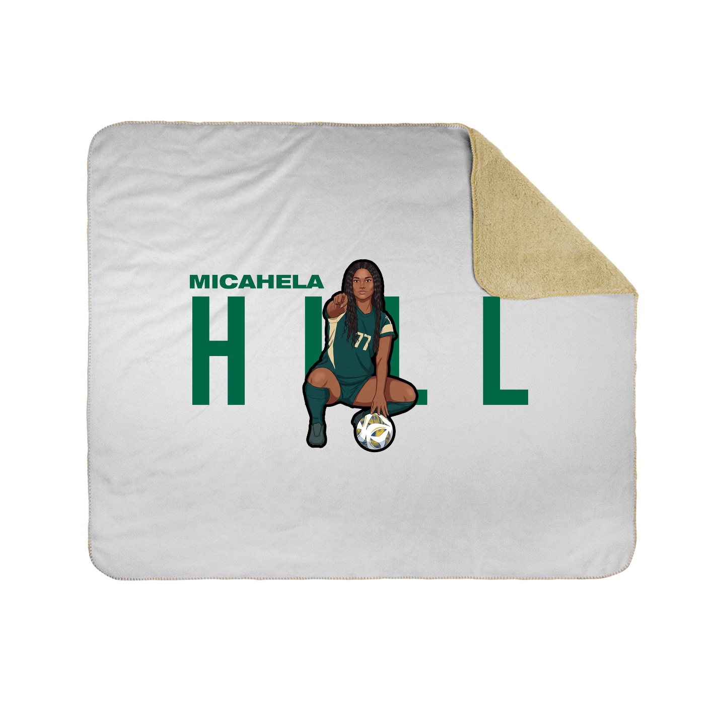 Throw Blanket — Player Name in White