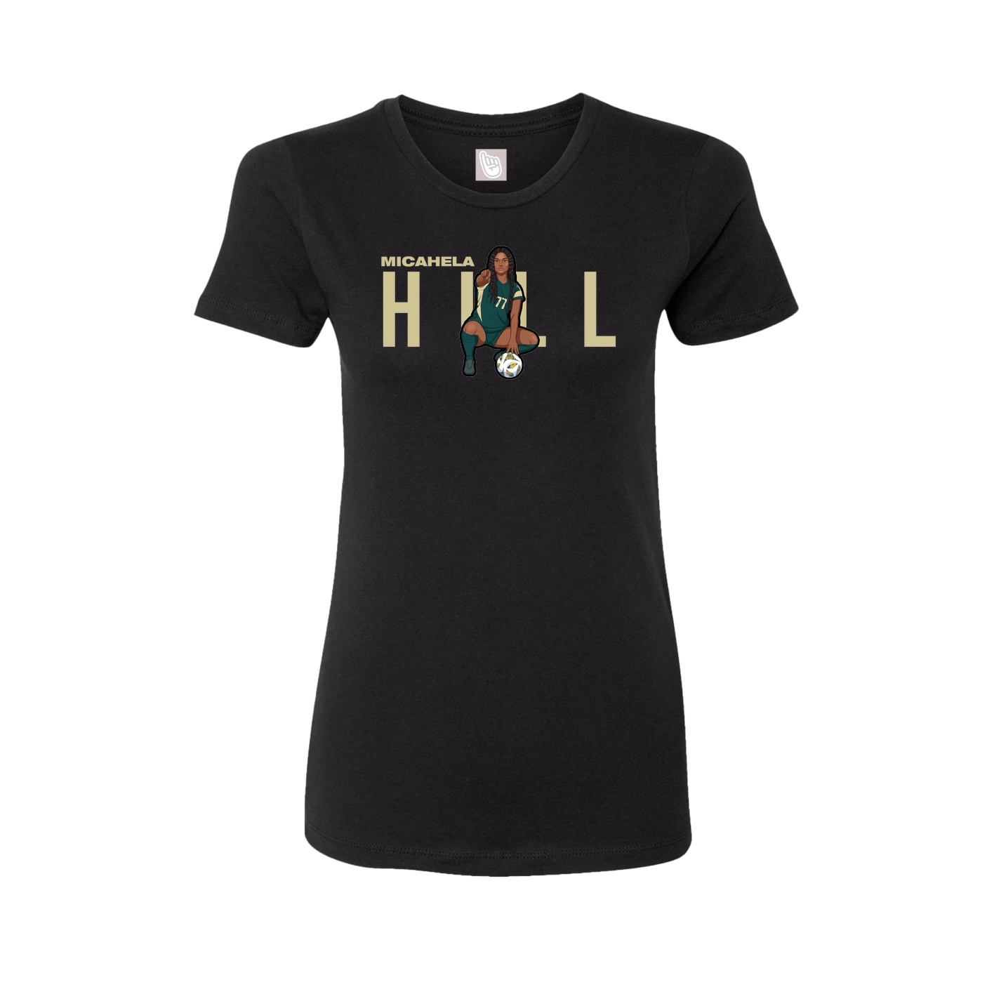 Fitted Women's Tee — Player Name in Black