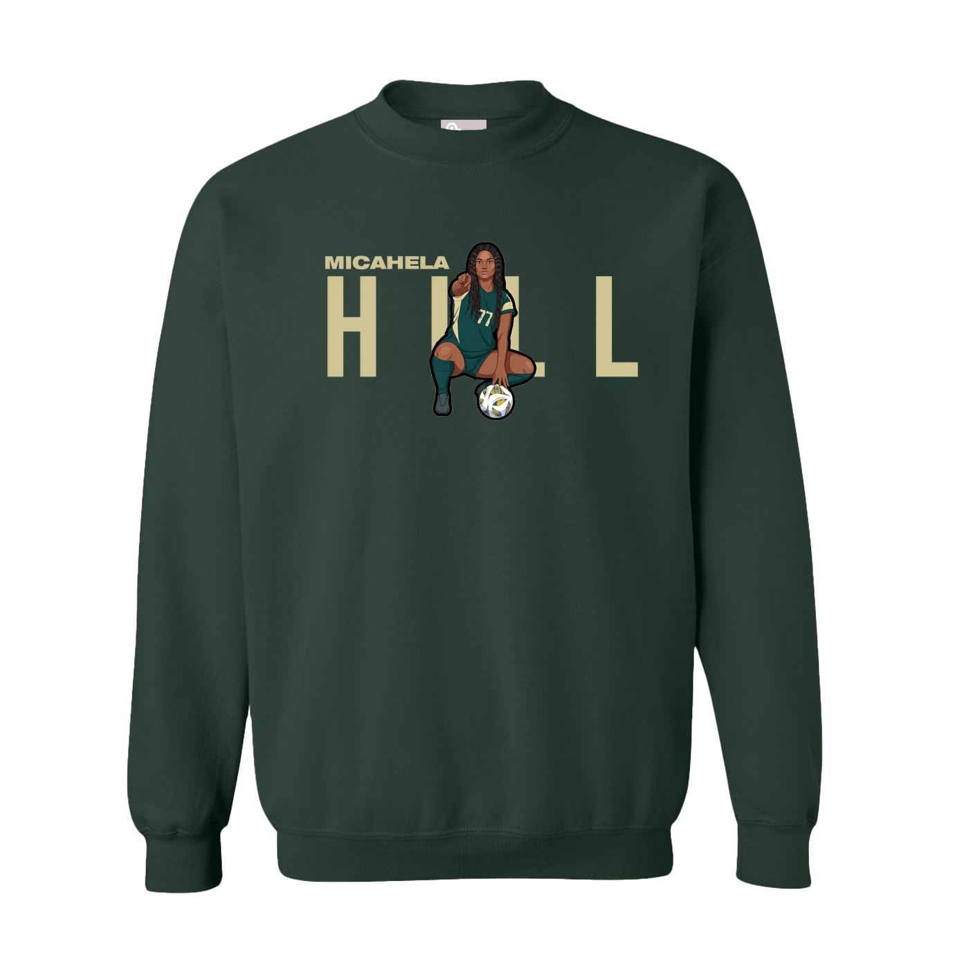 Fleece Crew — Player Name in Green