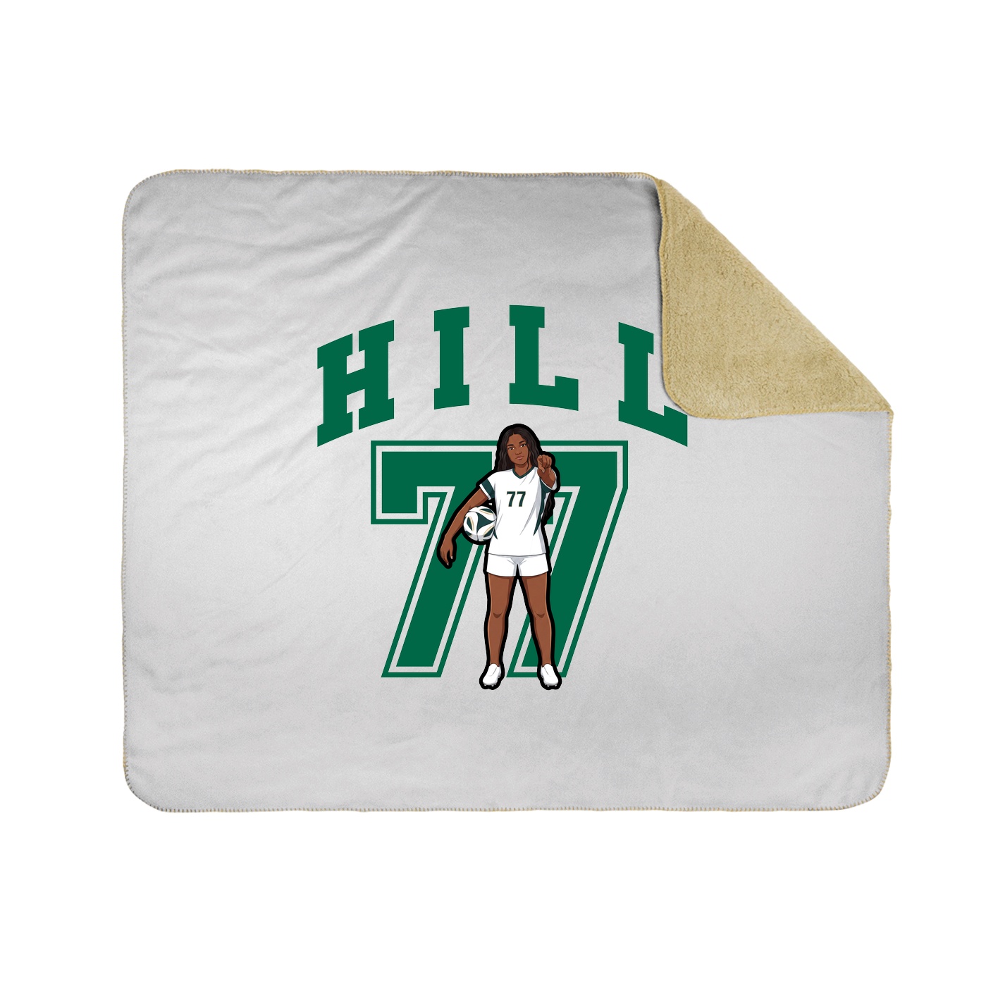 Throw Blanket — Number in White