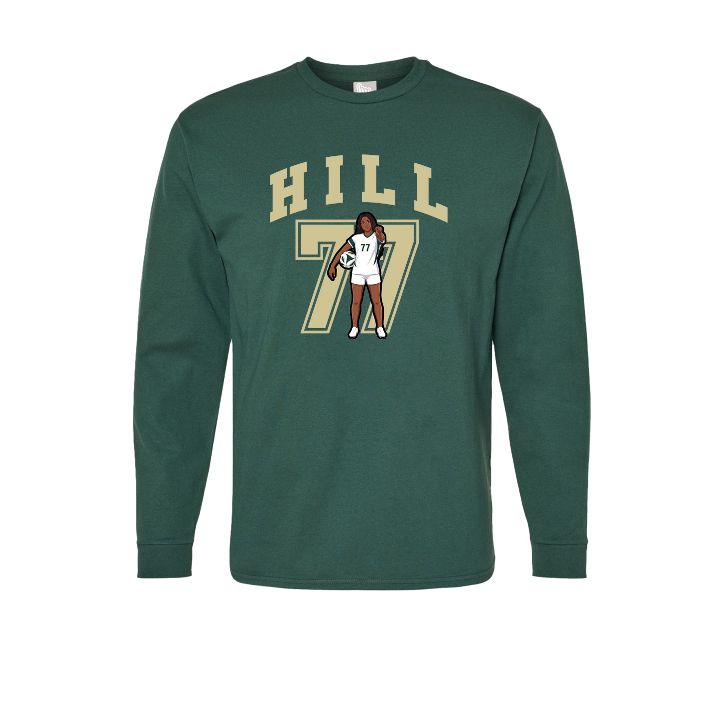 Long Sleeve Tee — Number in Green