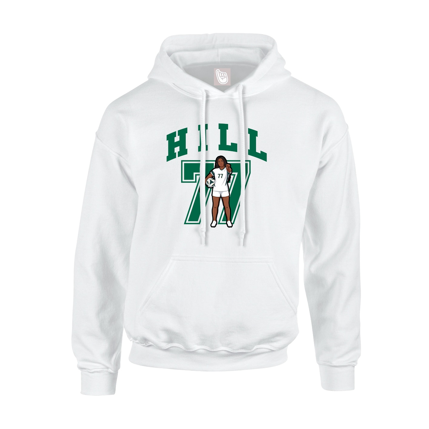 Hoodie — Number in White