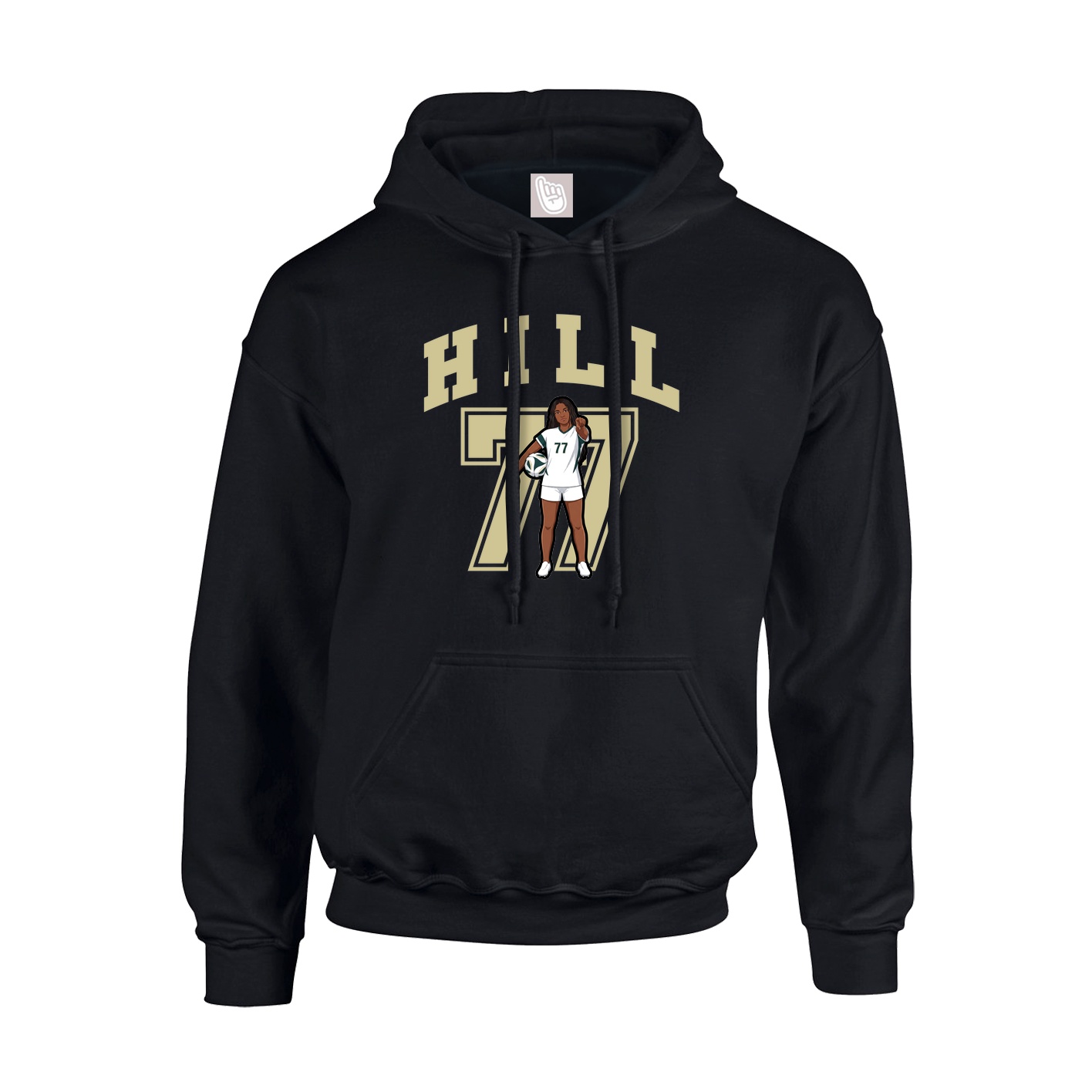 Youth Hoodie — Number in Black