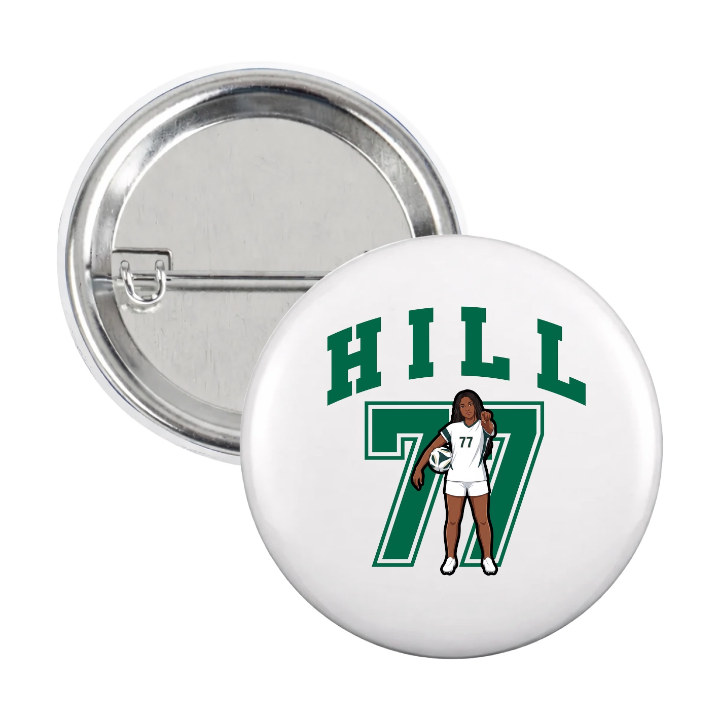Game Day Button — Number in White