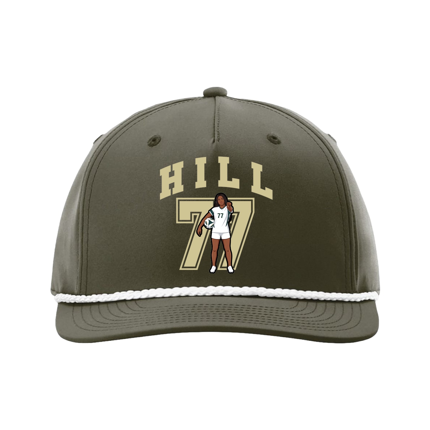 Five-Panel Classic Rope Cap — Number in Green