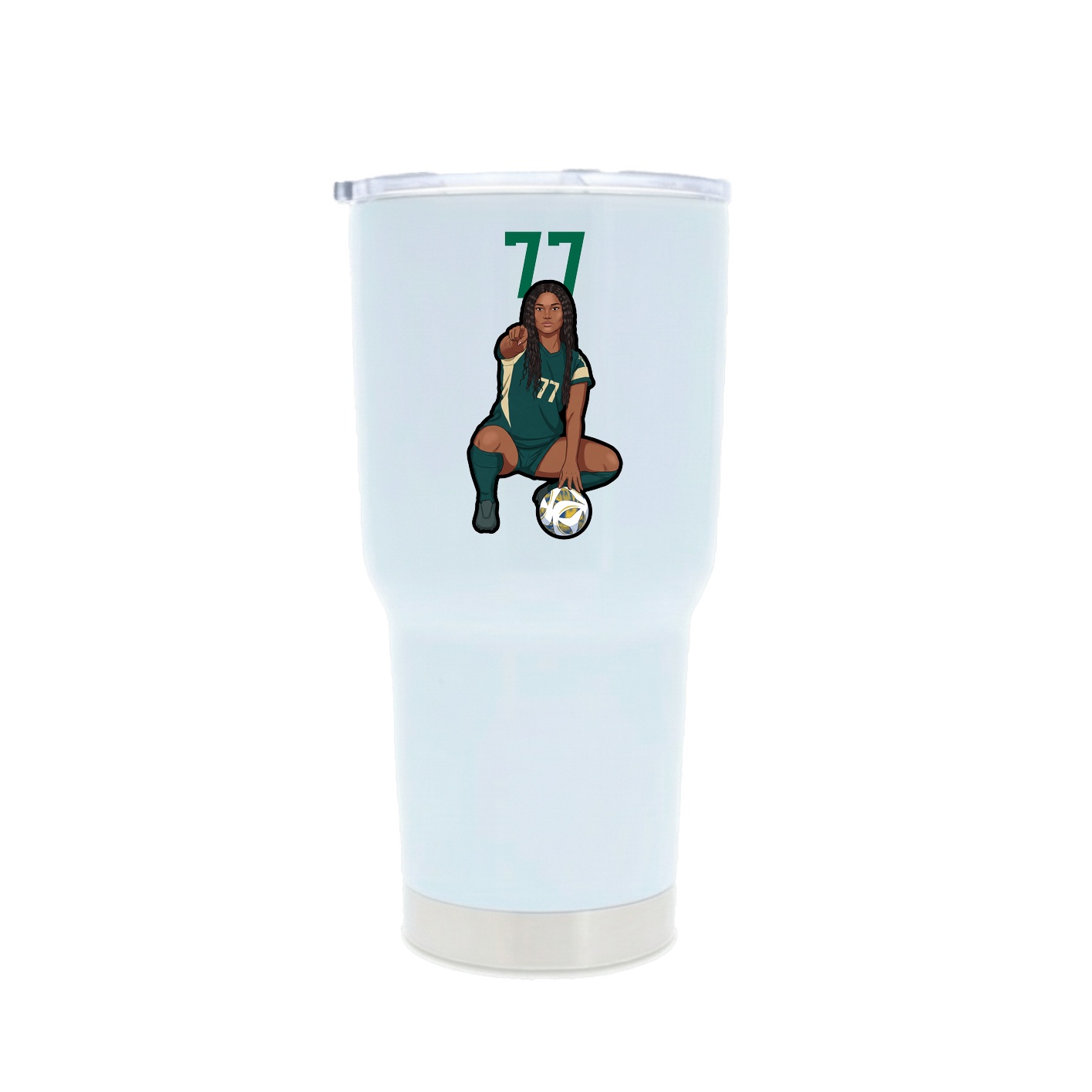 30oz Stainless Steel Tumbler — Number Top in White