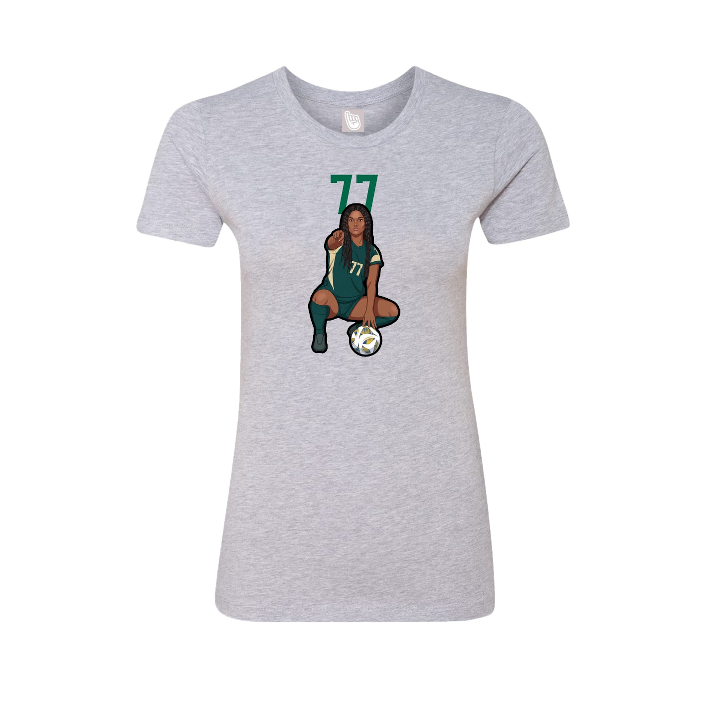 Fitted Women's Tee — Number Top in Grey