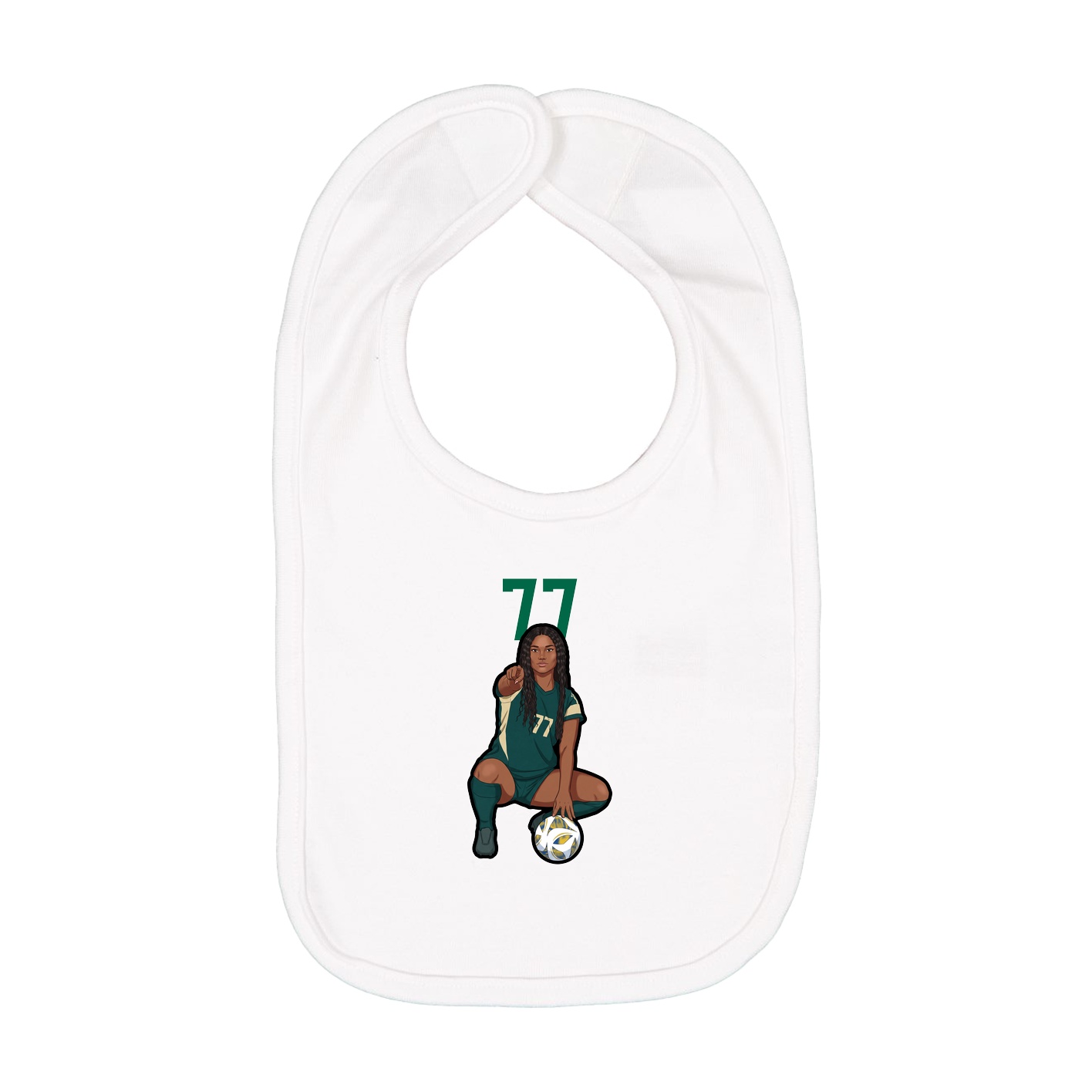 Infant Bib — Number Top in White