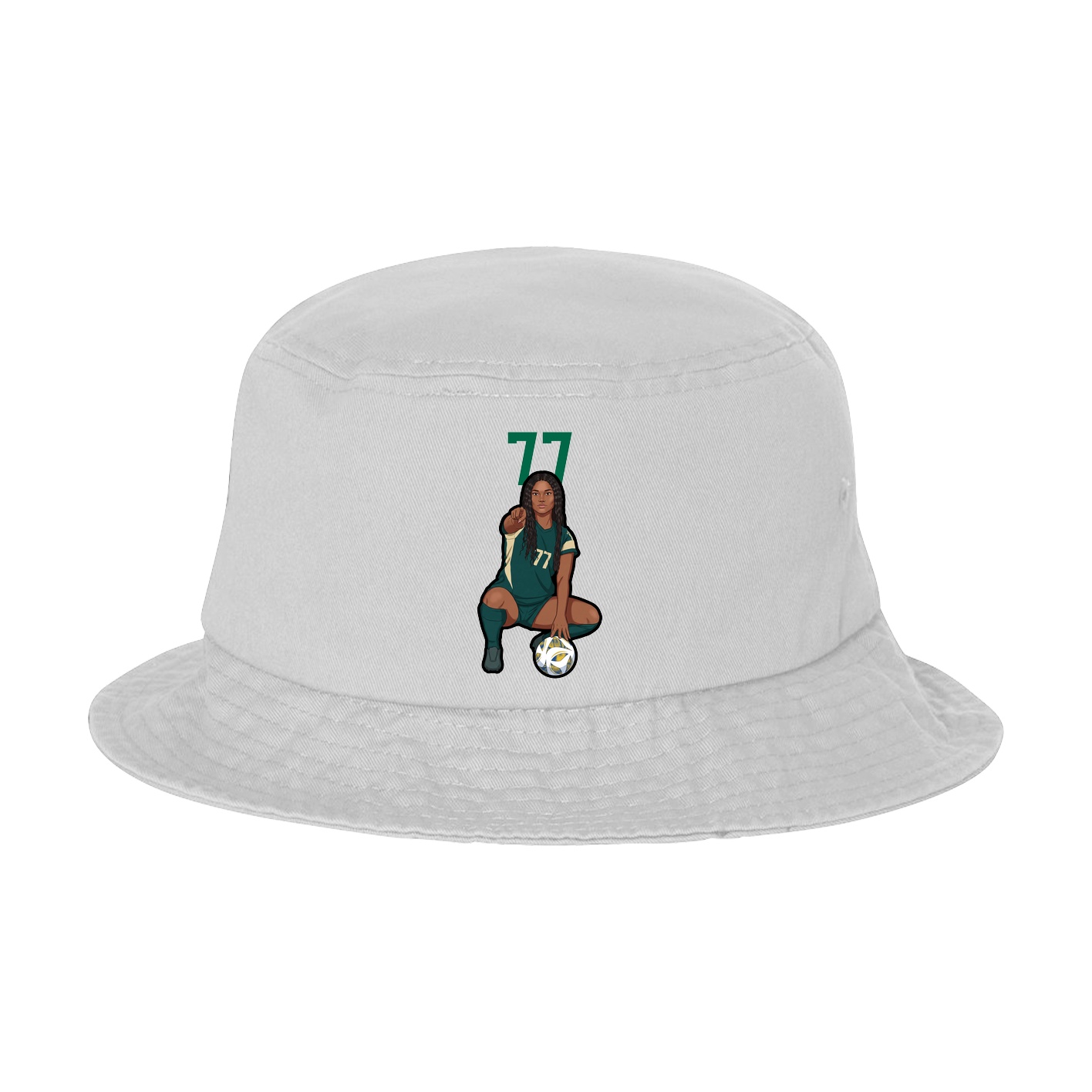 Bucket Cap — Number Top in White