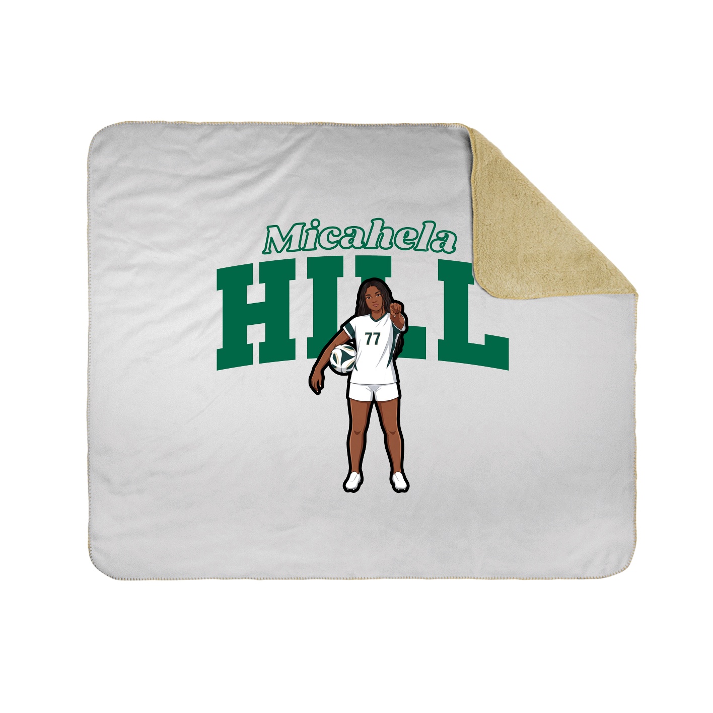 Throw Blanket — Name Arch in White