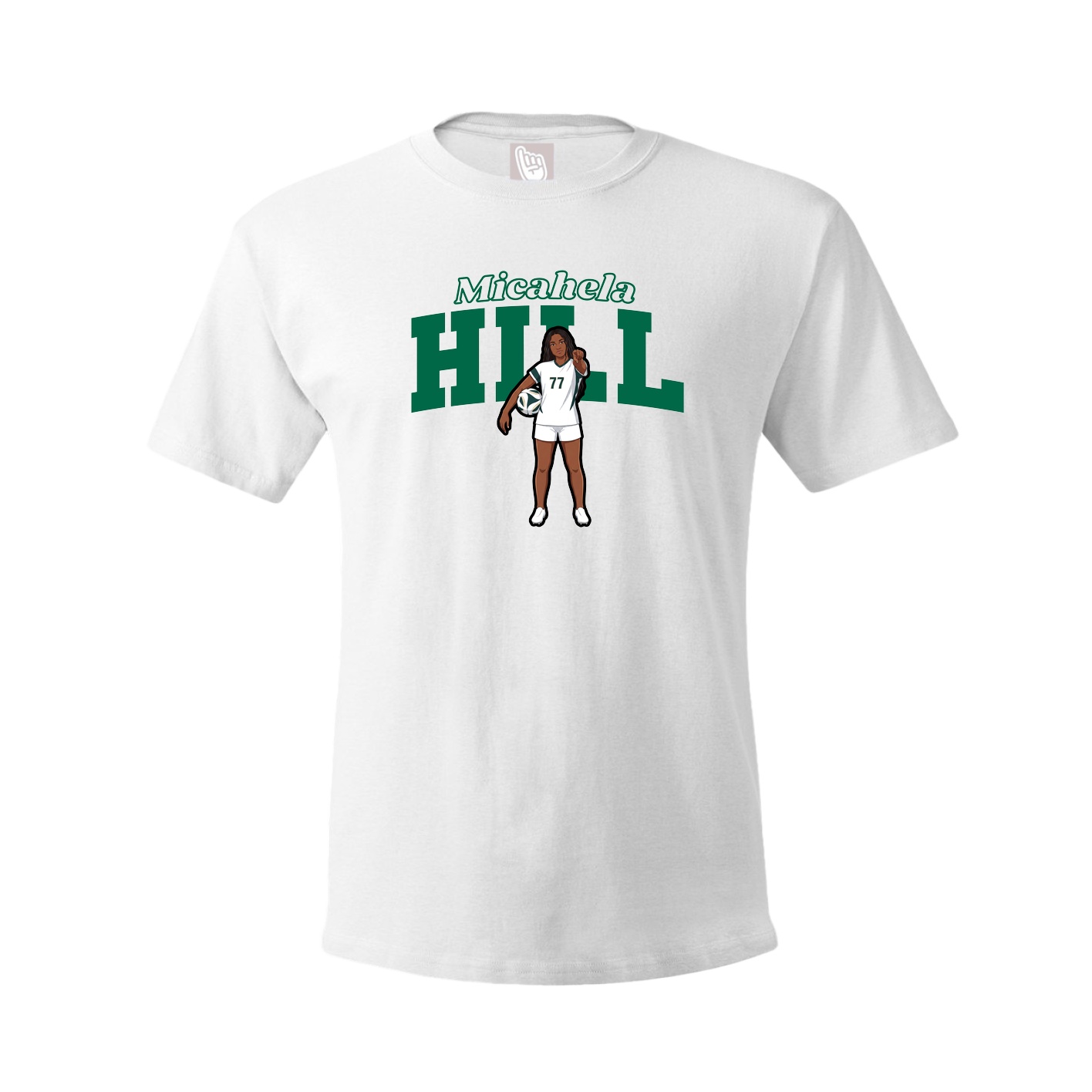 Youth Tee — Name Arch in White