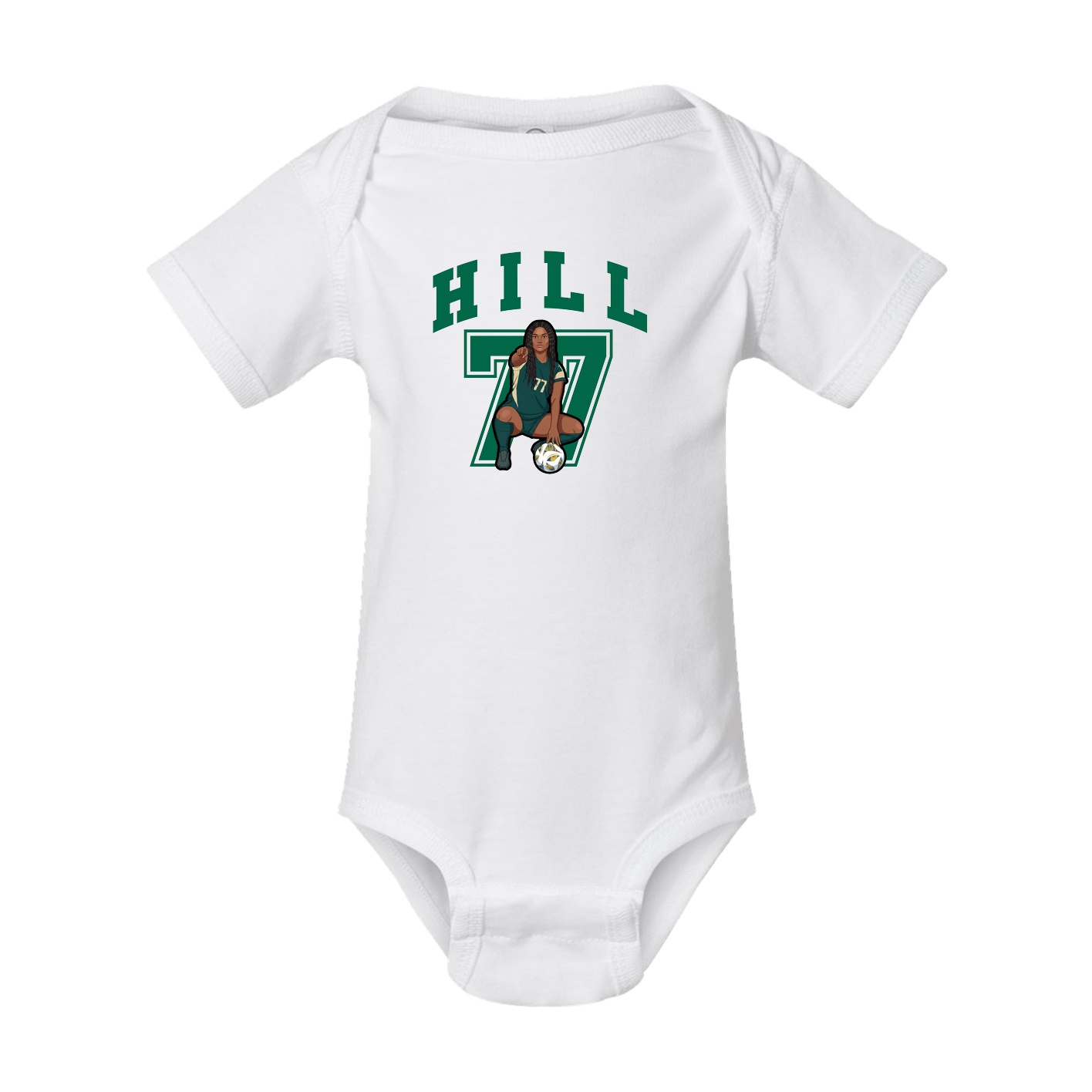 Baby Onesie — Number in White