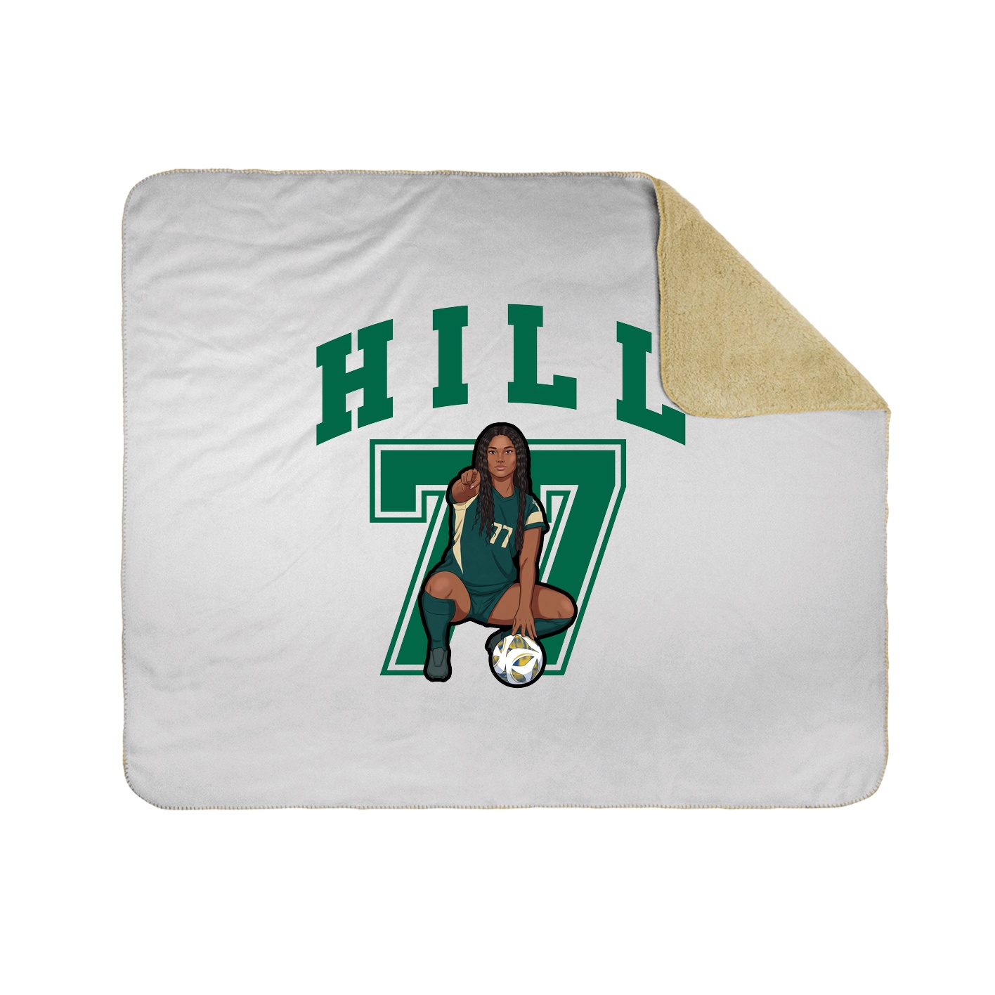 Throw Blanket — Number in White