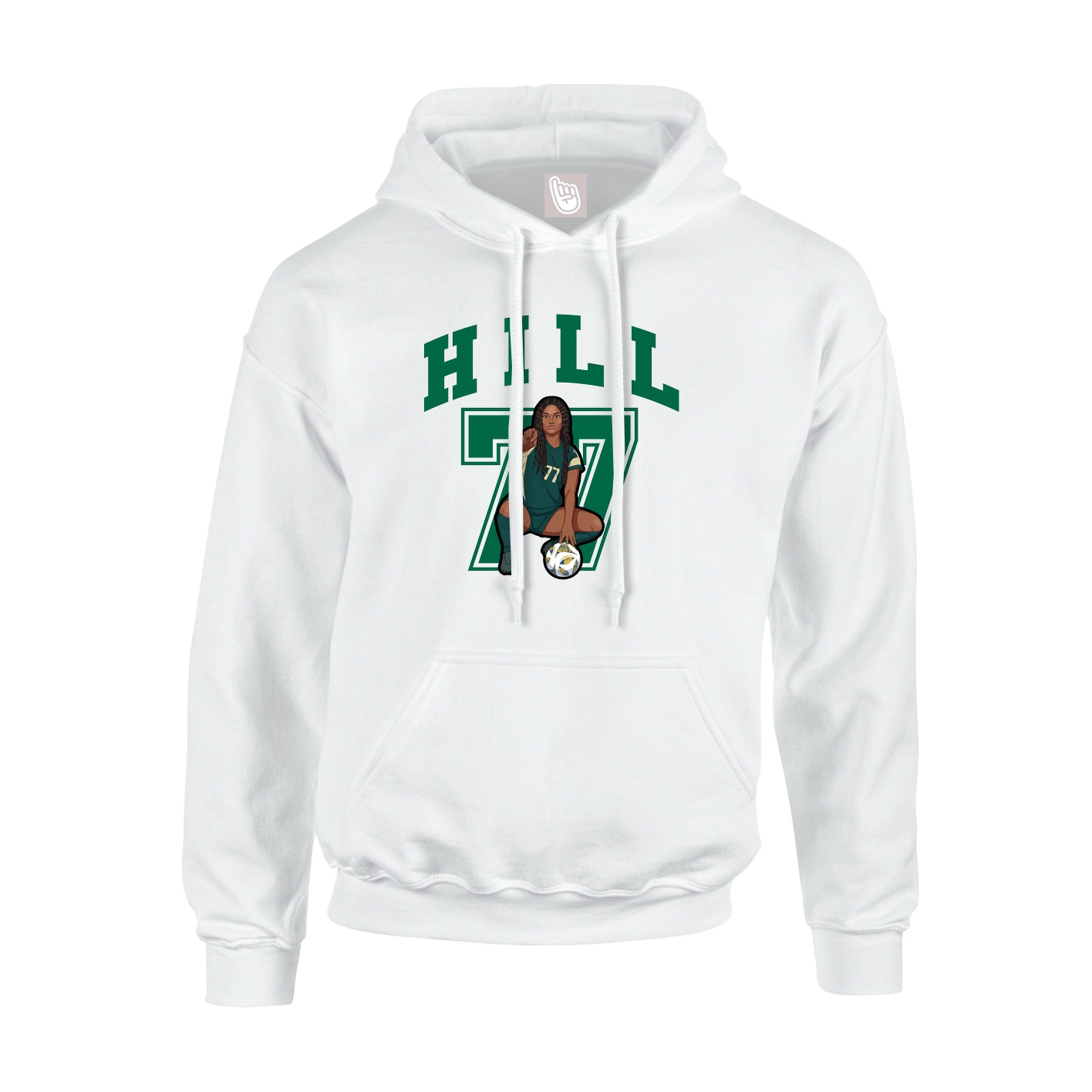 Youth Hoodie — Number in White