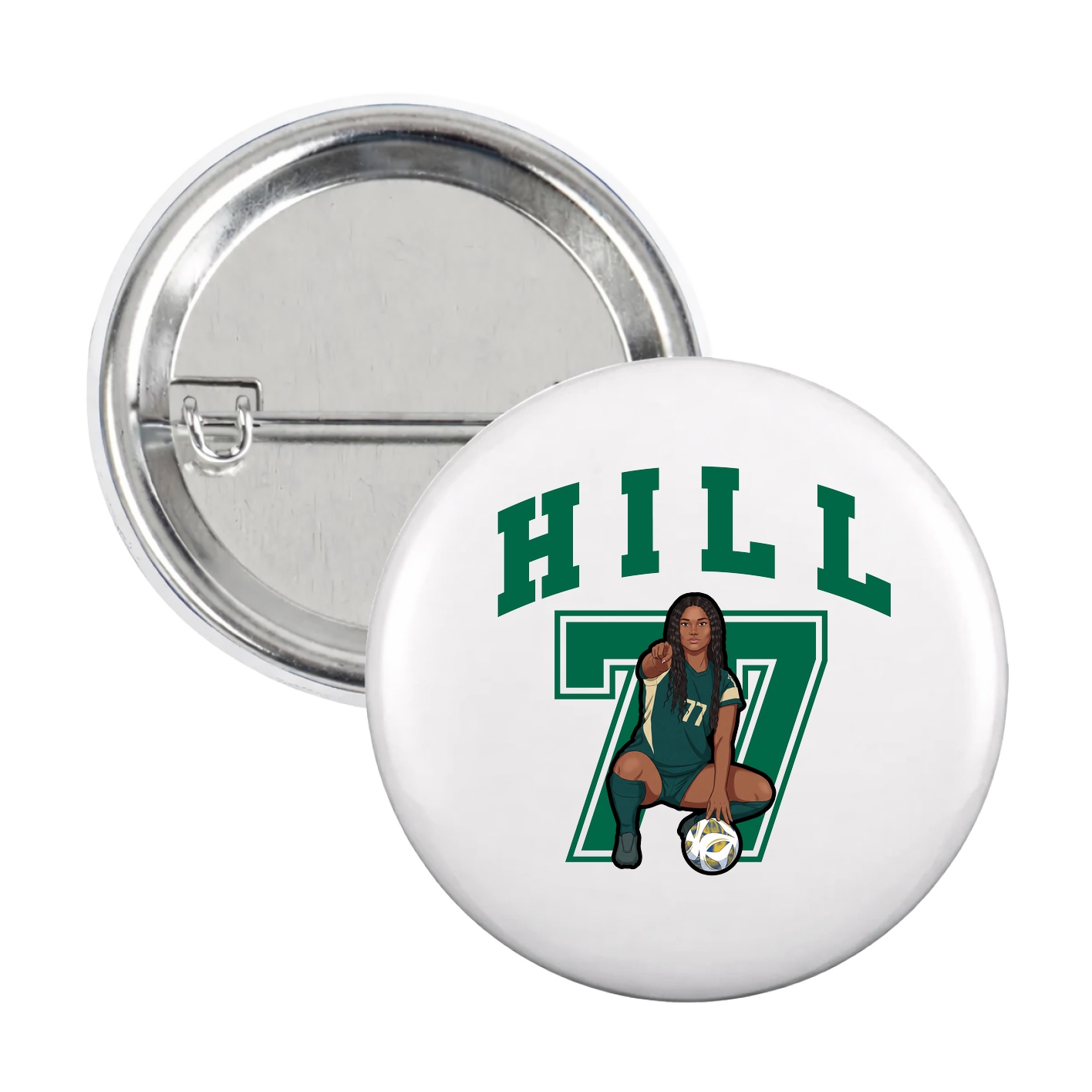 Game Day Button — Number in White