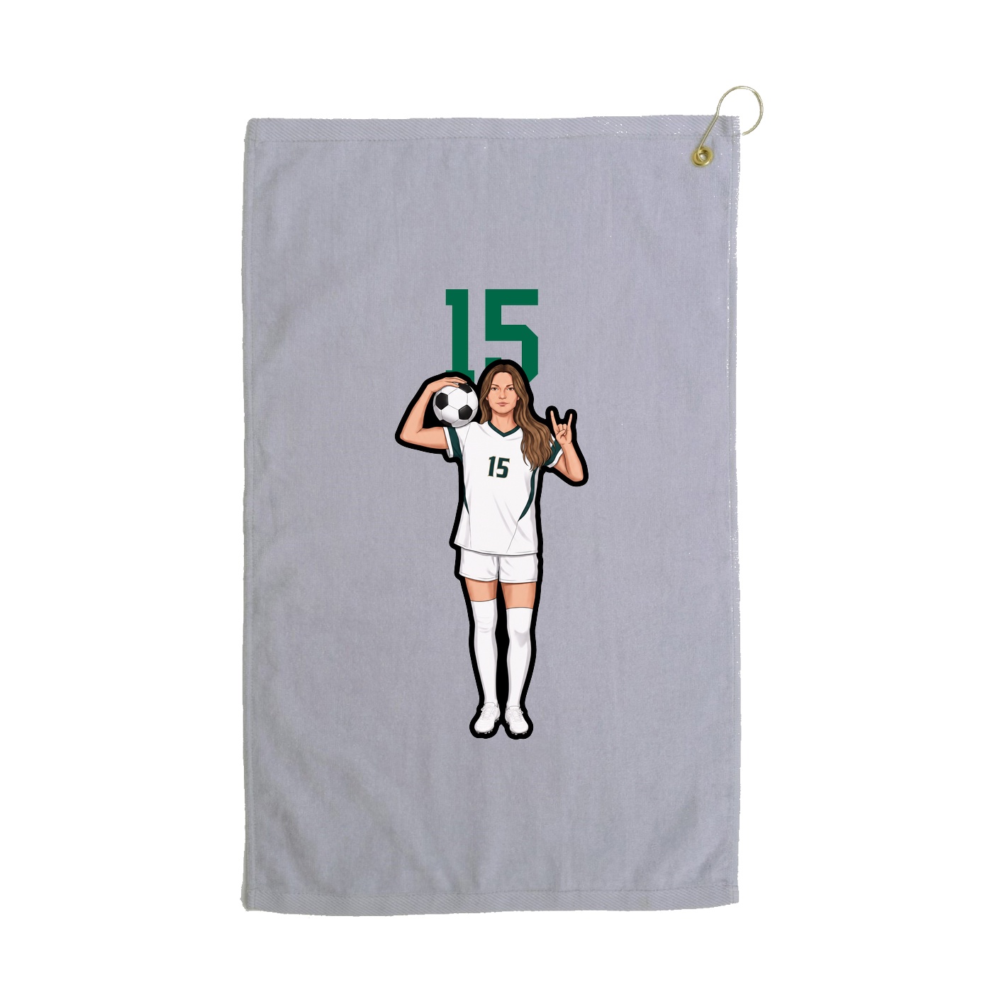 Golf Towel — Number Top in Grey