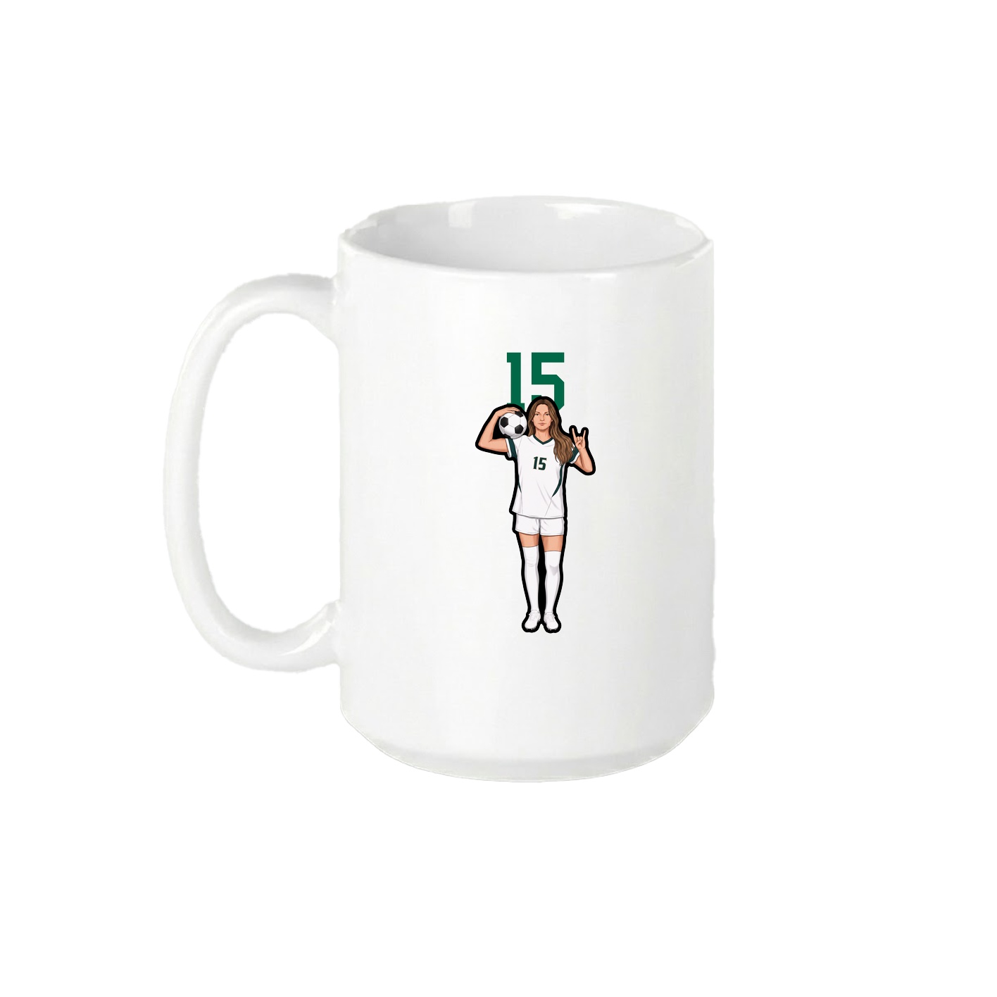 15oz Coffee Mug — Number Top in White