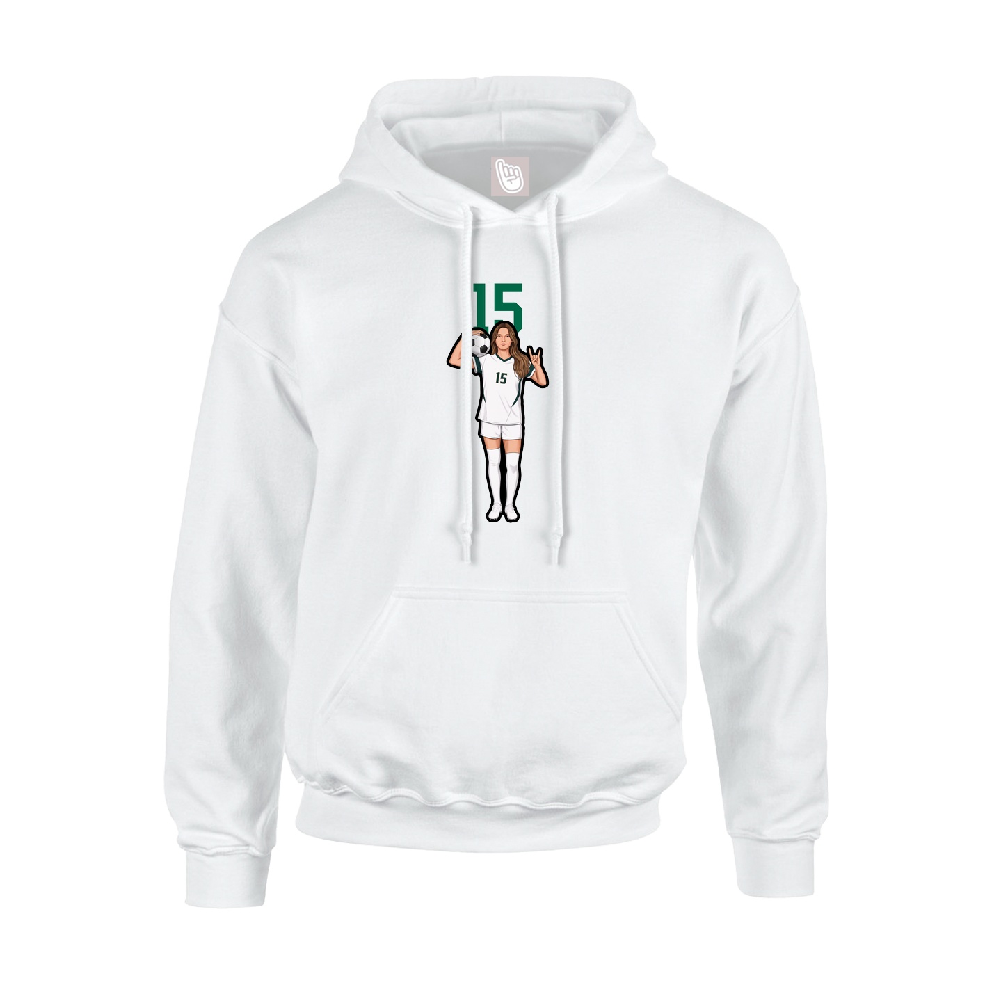 Hoodie — Number Top in White
