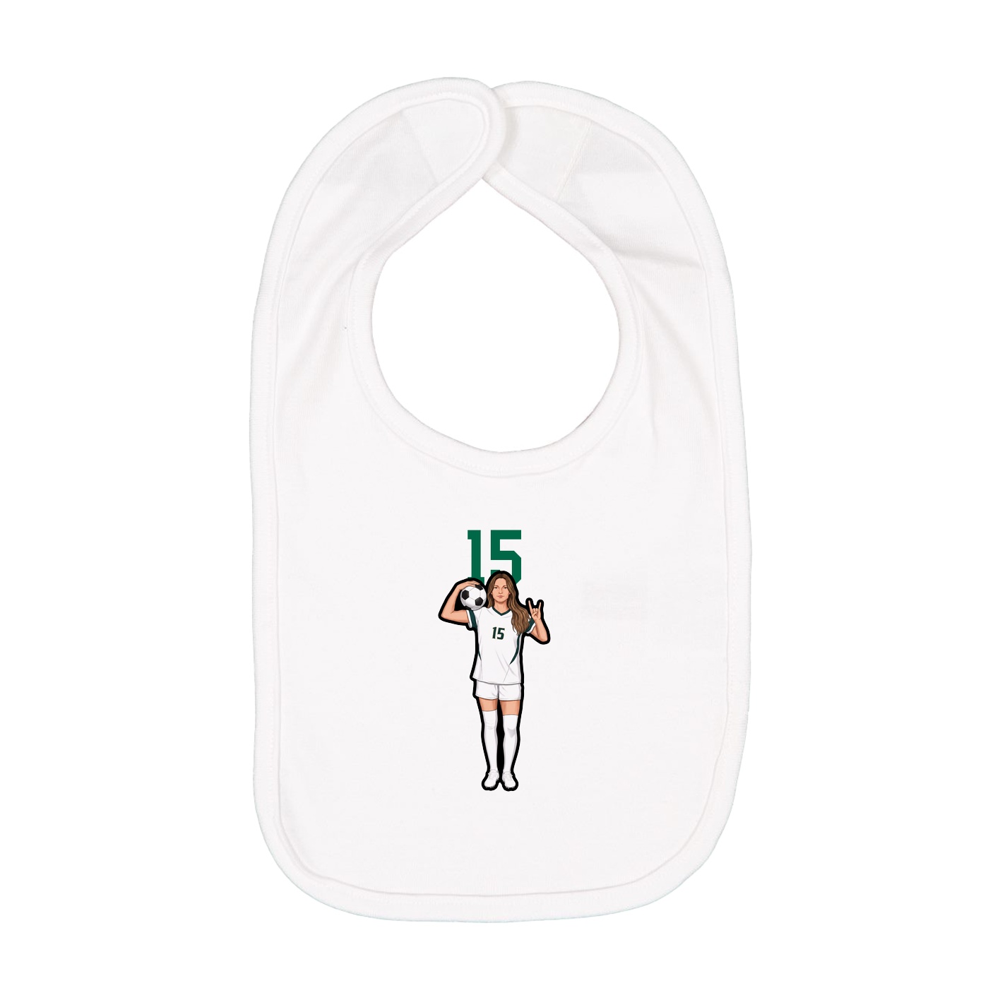 Infant Bib — Number Top in White