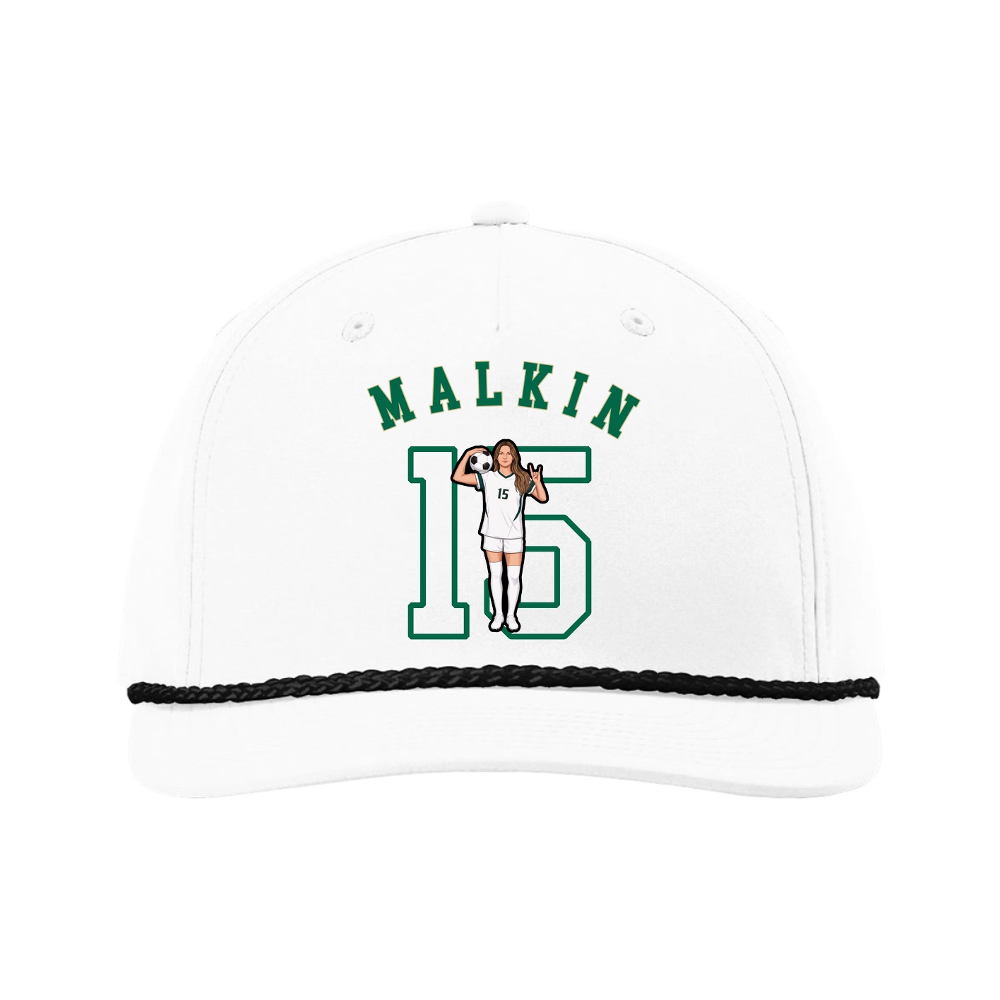 Five-Panel Classic Rope Cap — Shirsey Arch in White