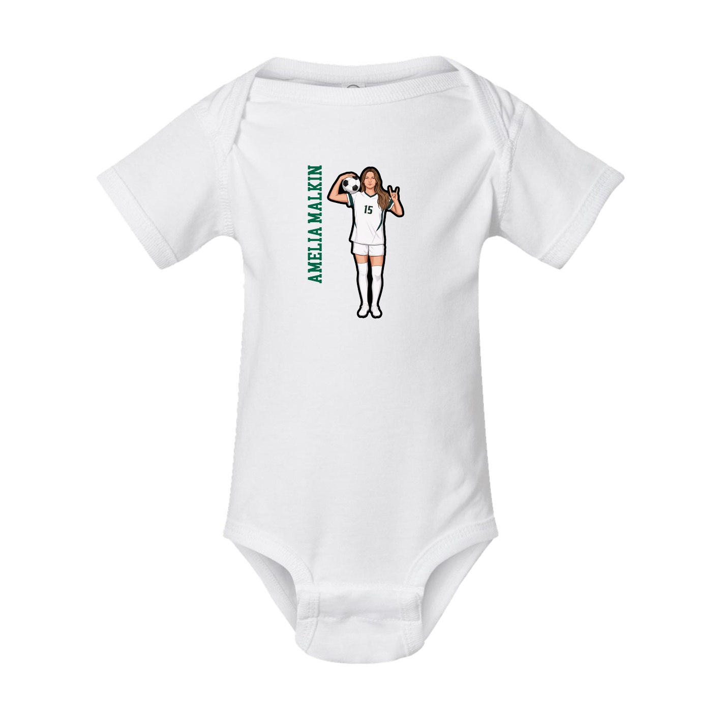 Baby Onesie — Name Vertical in White