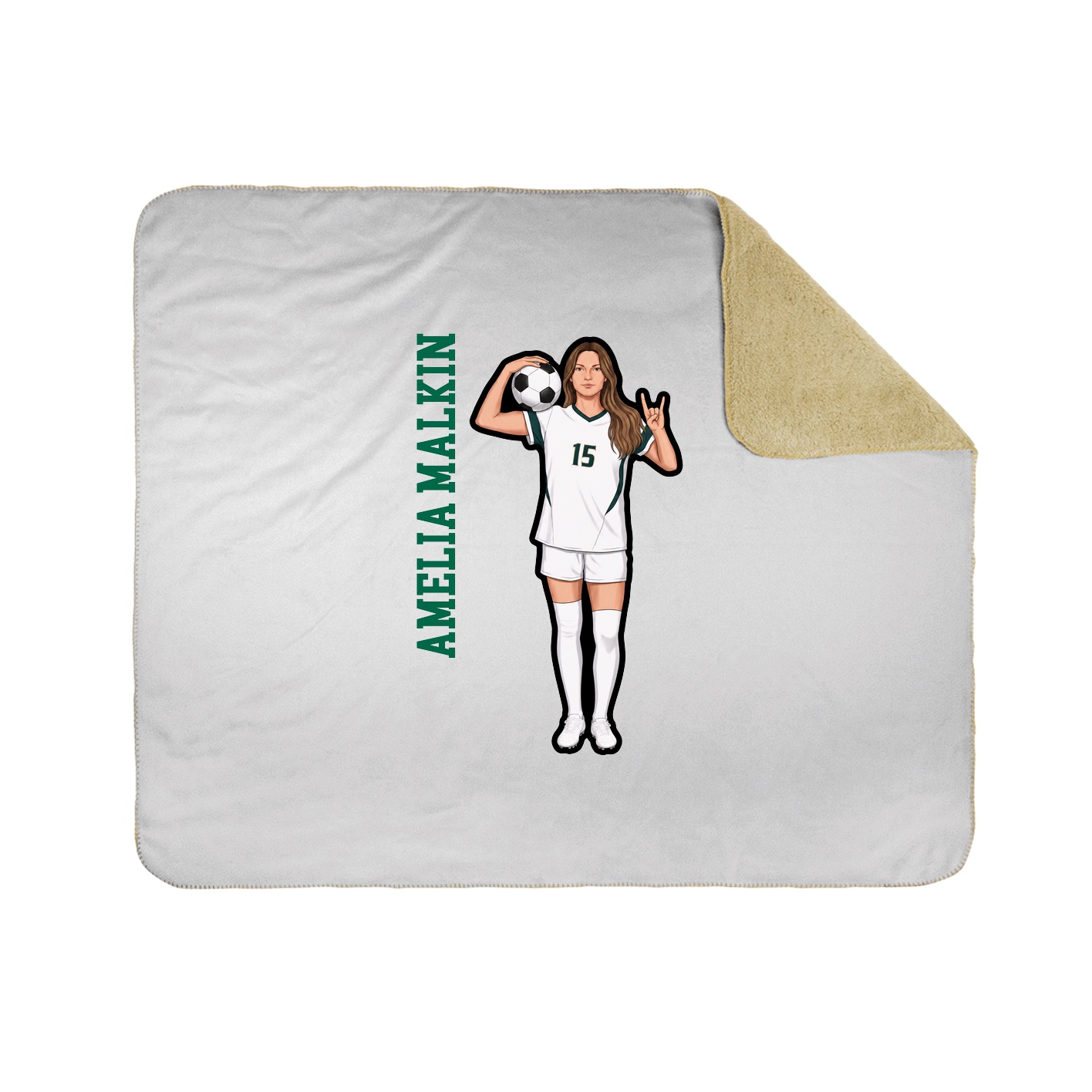 Throw Blanket — Name Vertical in White
