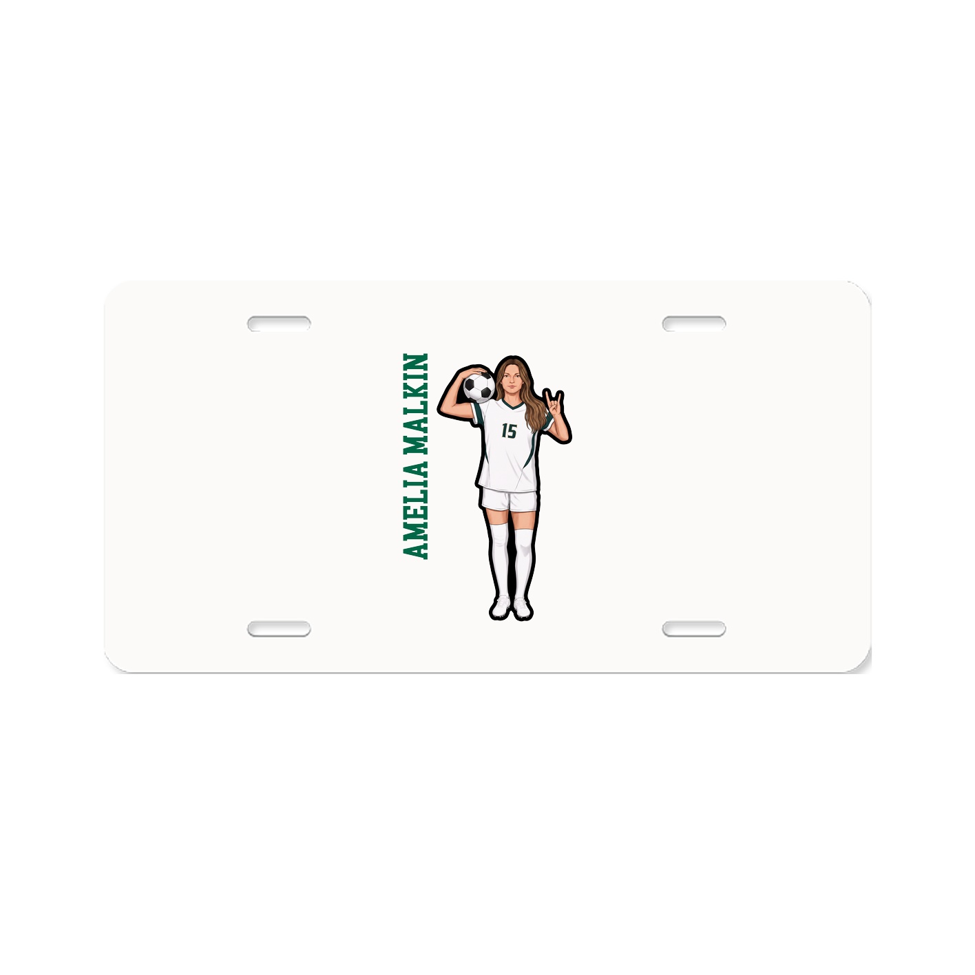 License Plate — Name Vertical in Classic