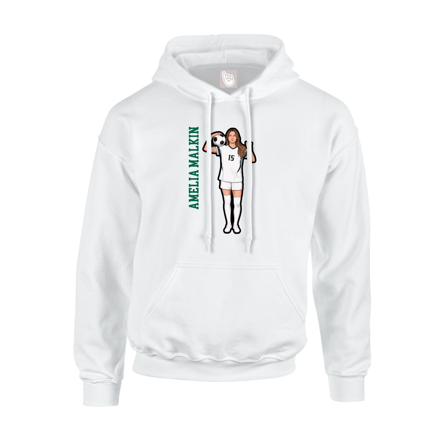 Youth Hoodie — Name Vertical in White