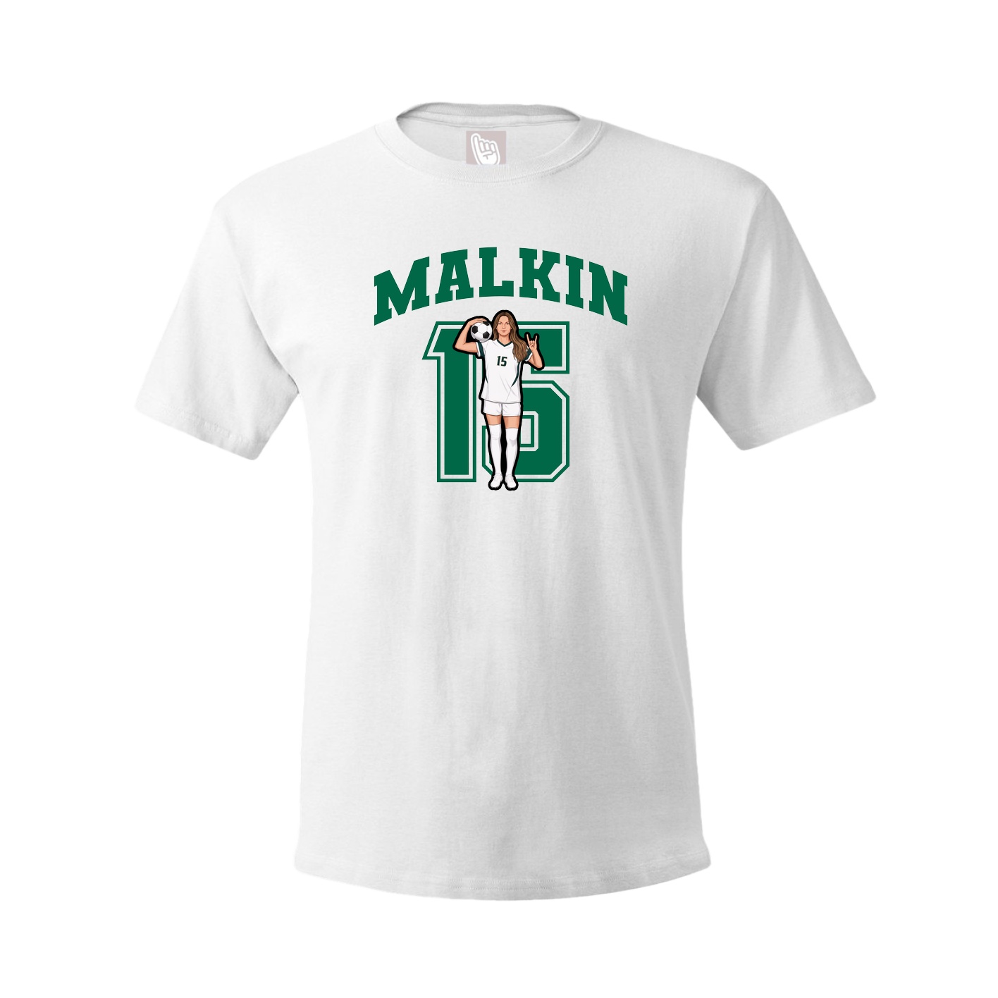 Youth Tee — Number in White