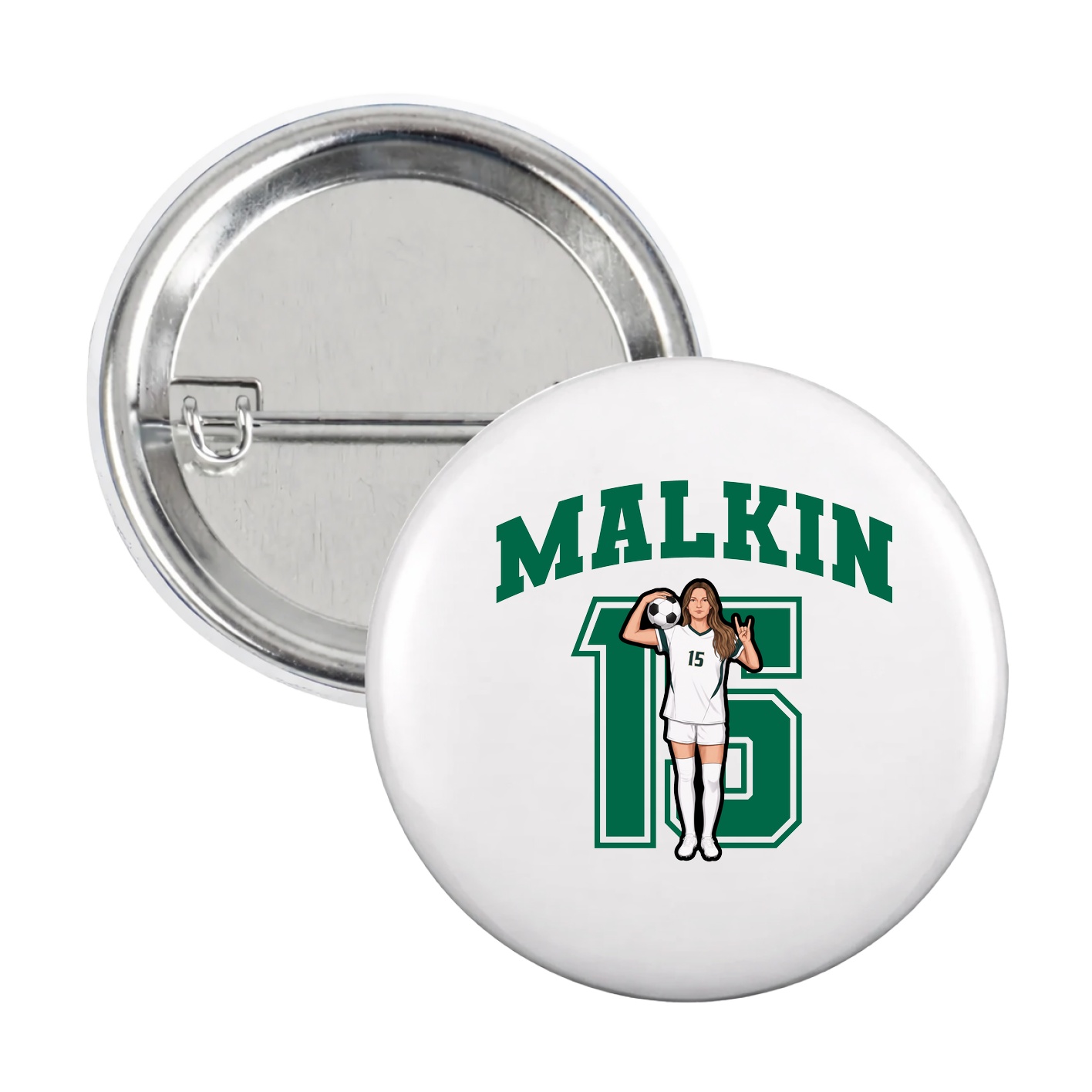 Game Day Button — Number in White