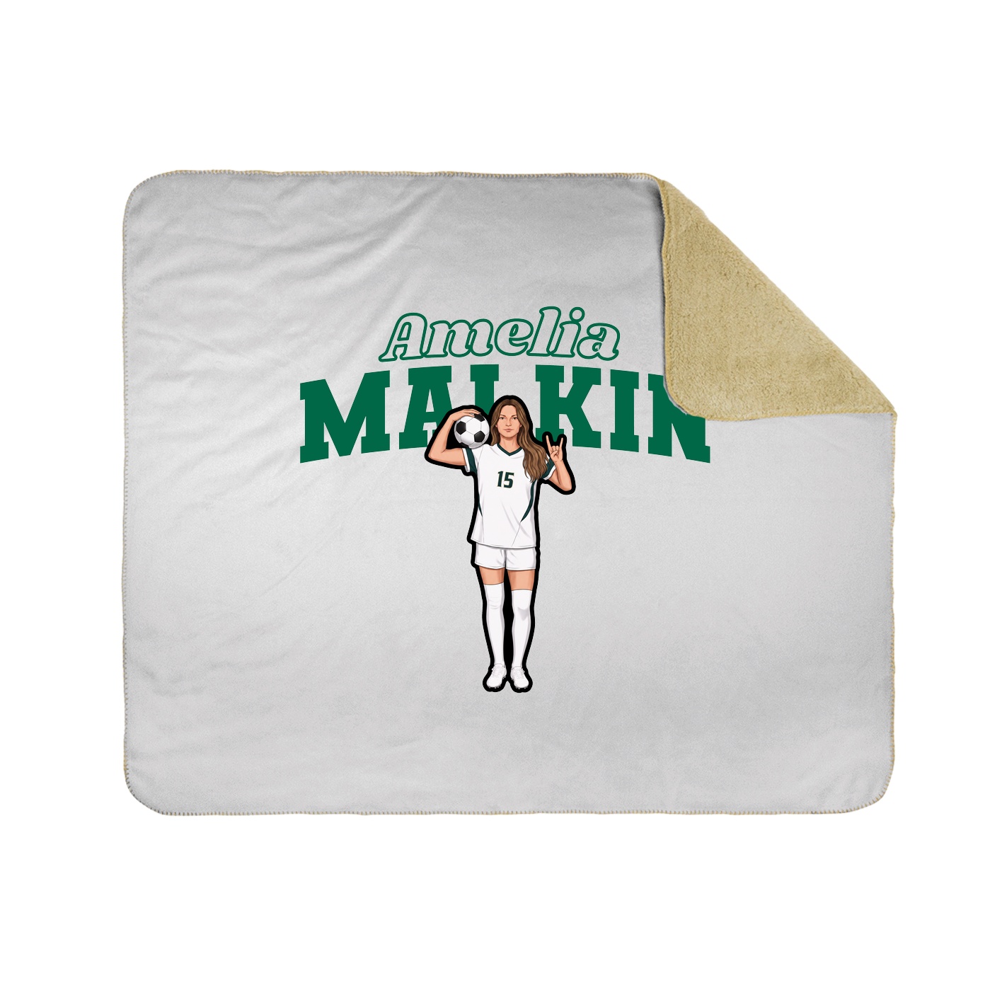 Throw Blanket — Name Arch in White