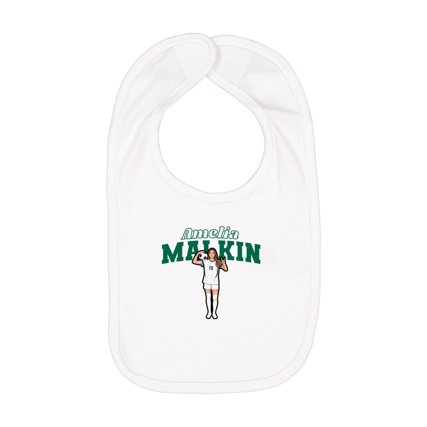 Infant Bib — Name Arch in White