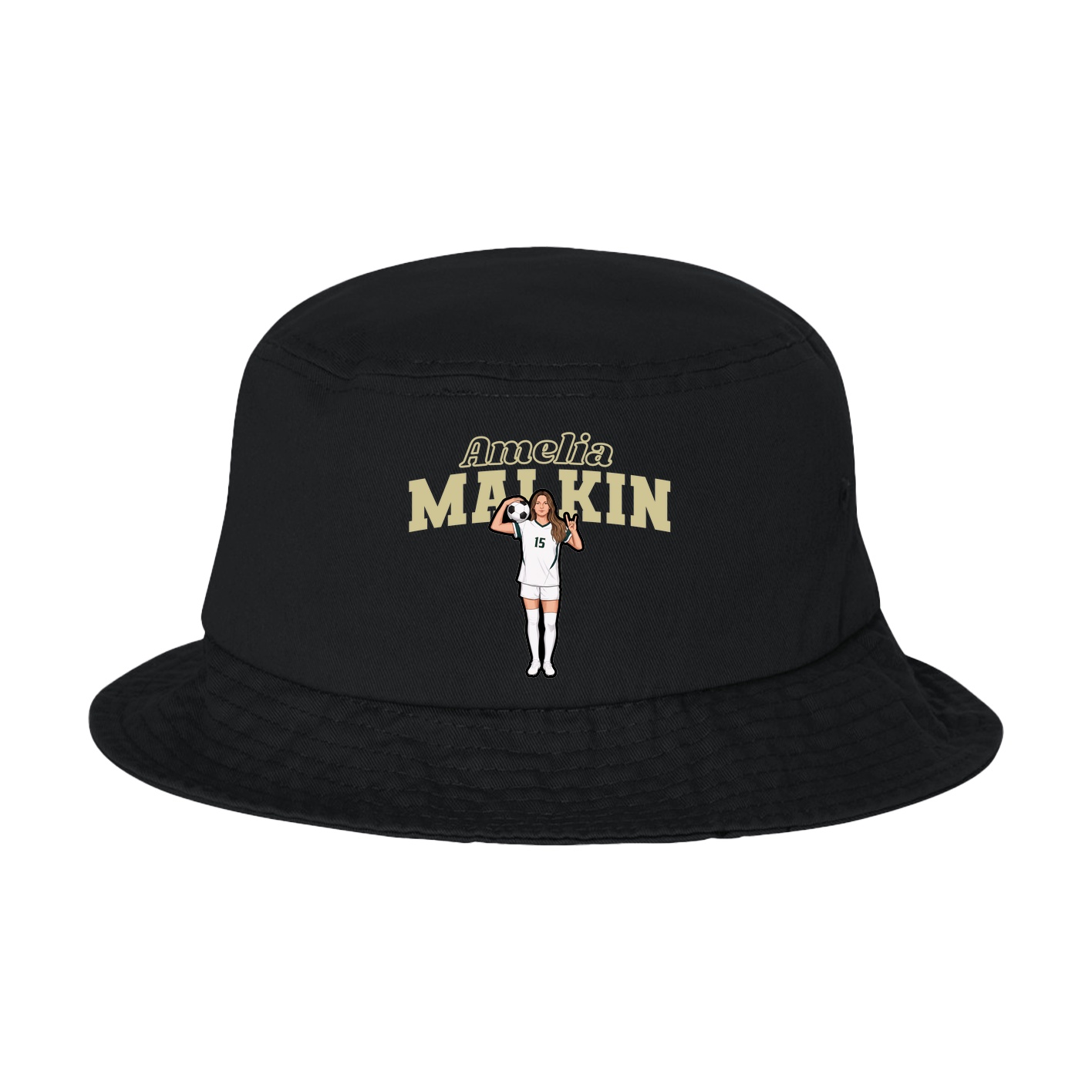 Bucket Cap — Name Arch in Black