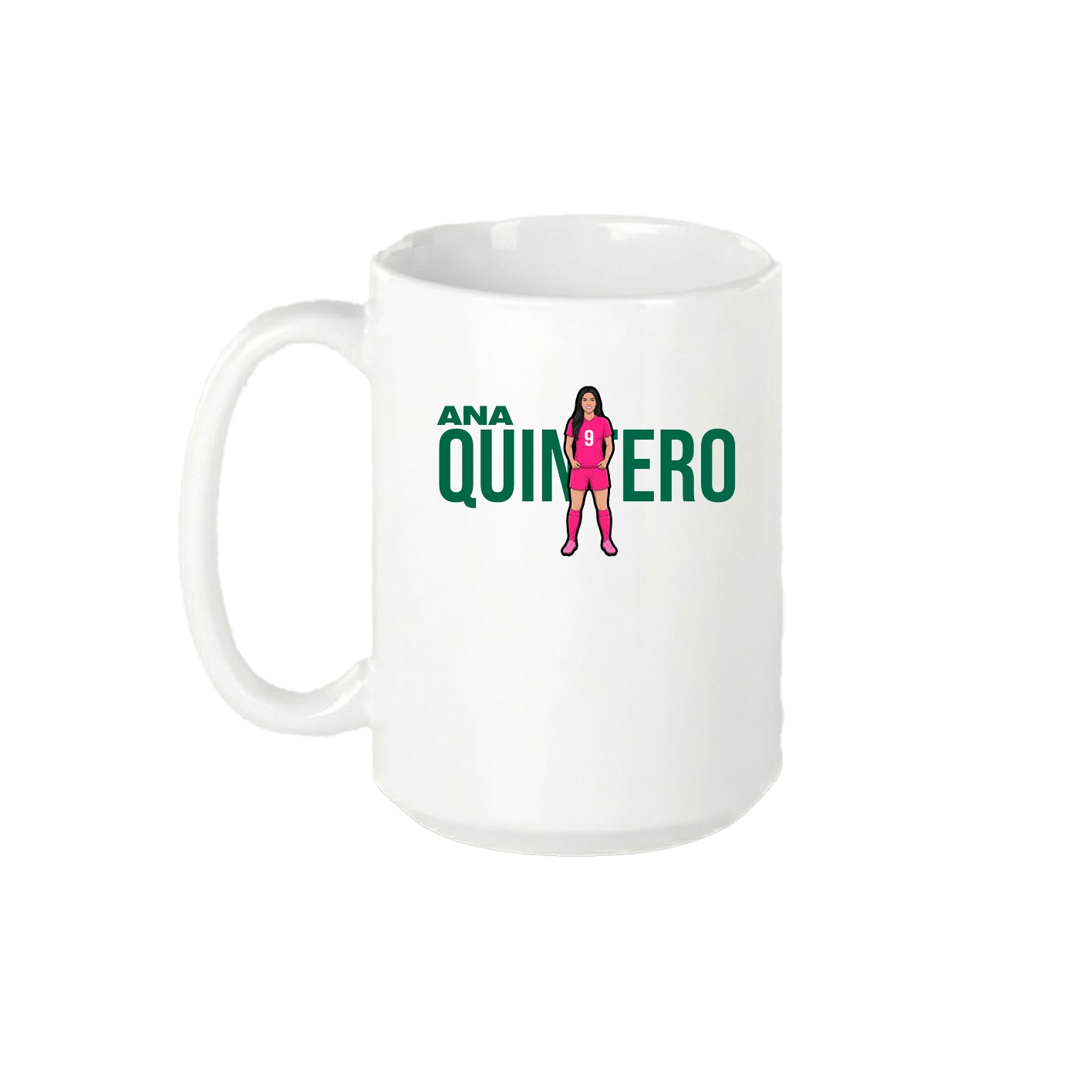 15oz Coffee Mug — Player Name in White