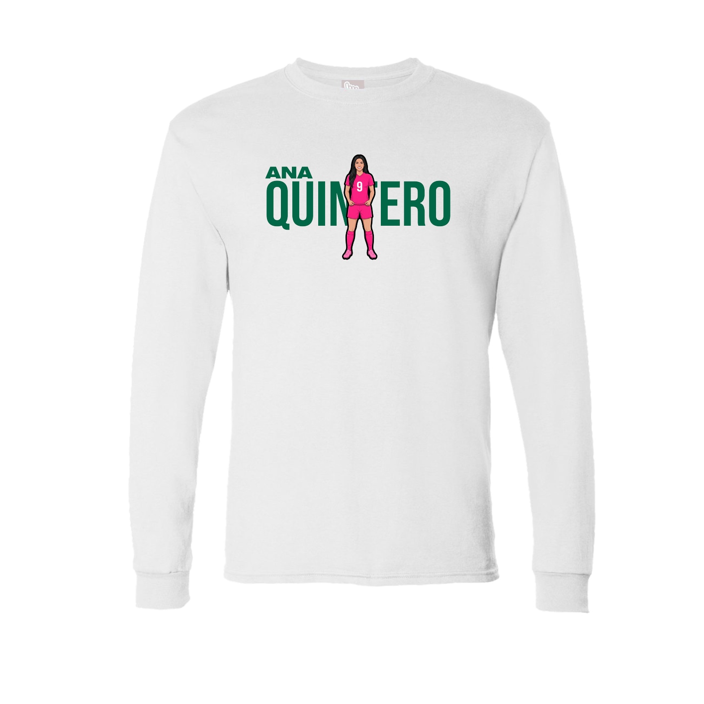 Long Sleeve Tee — Player Name in White