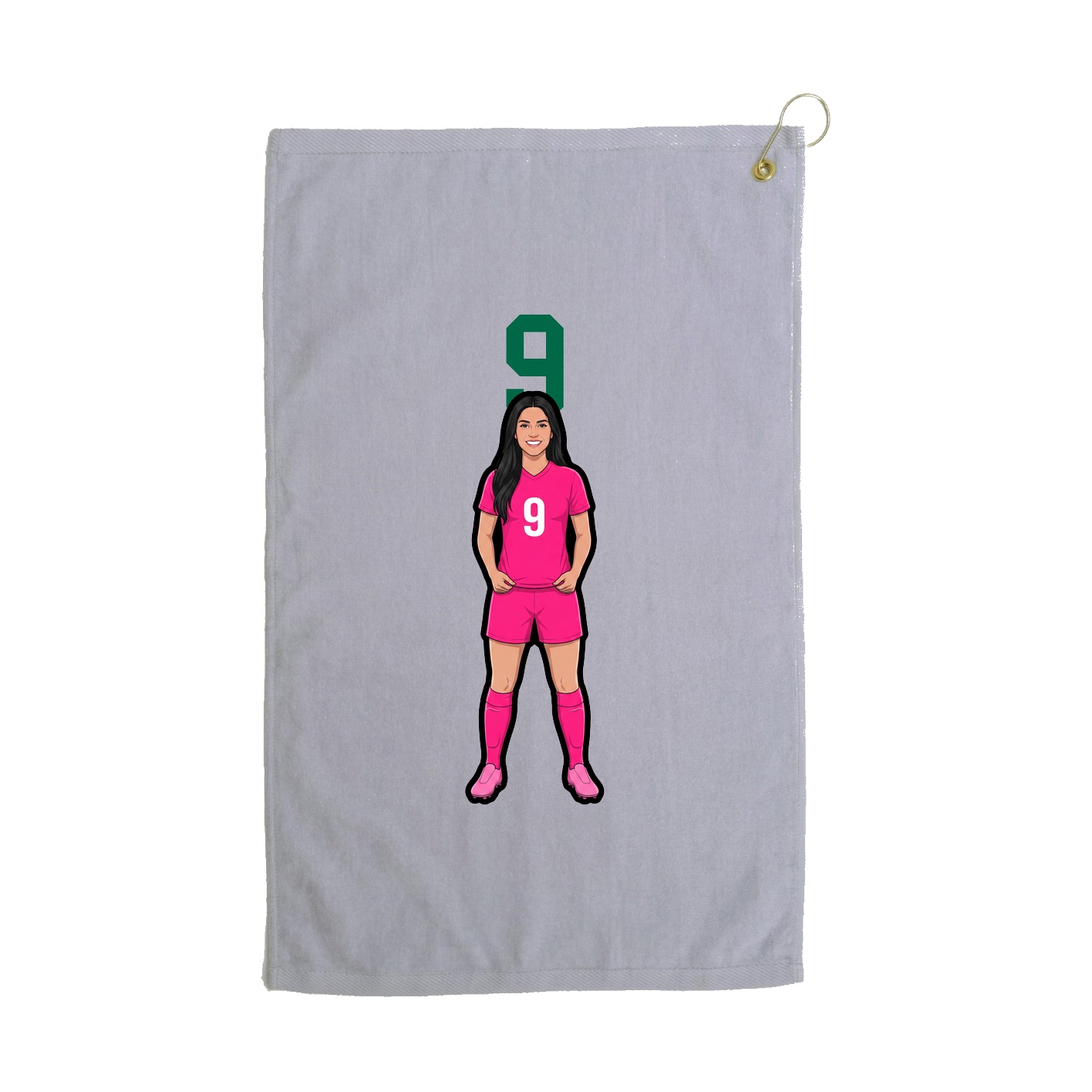 Golf Towel — Number Top in Grey