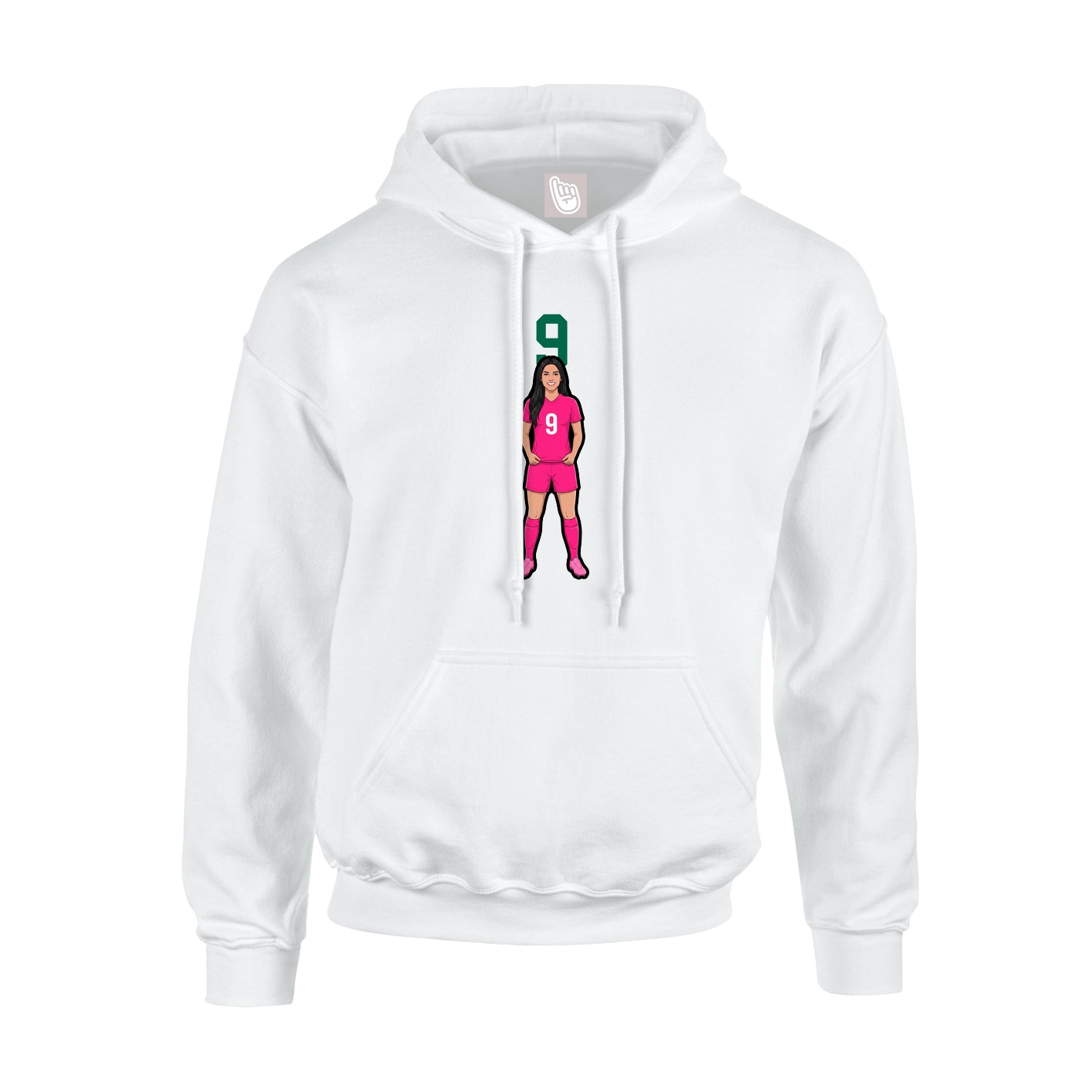 Hoodie — Number Top in White