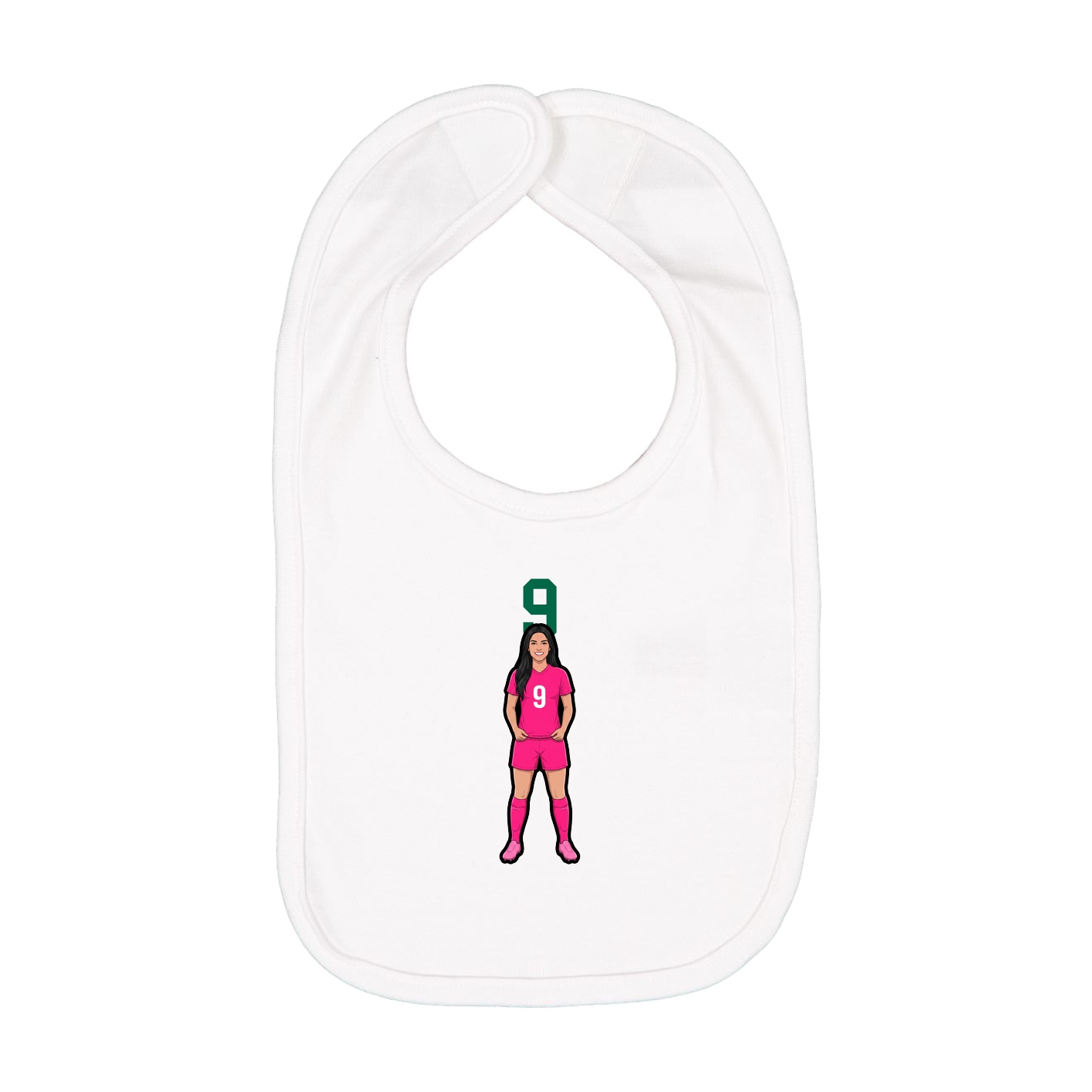 Infant Bib — Number Top in White