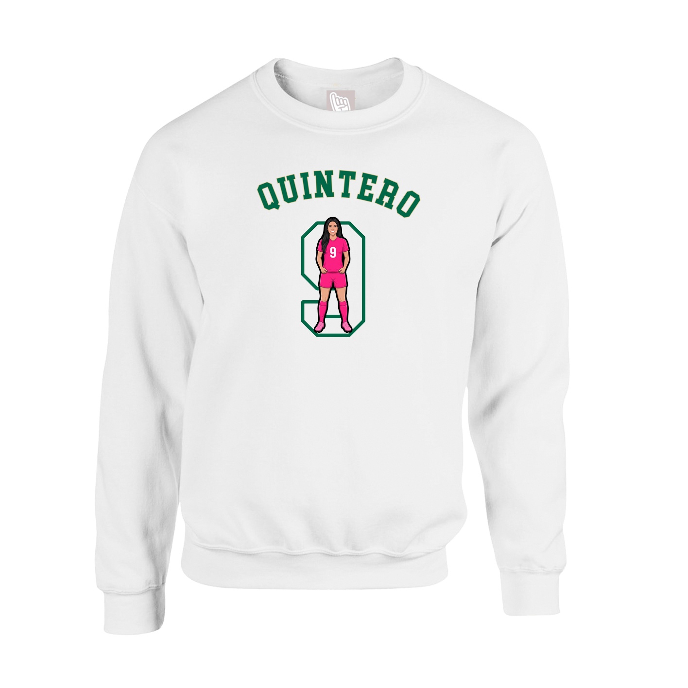 Fleece Crew — Shirsey Arch in White