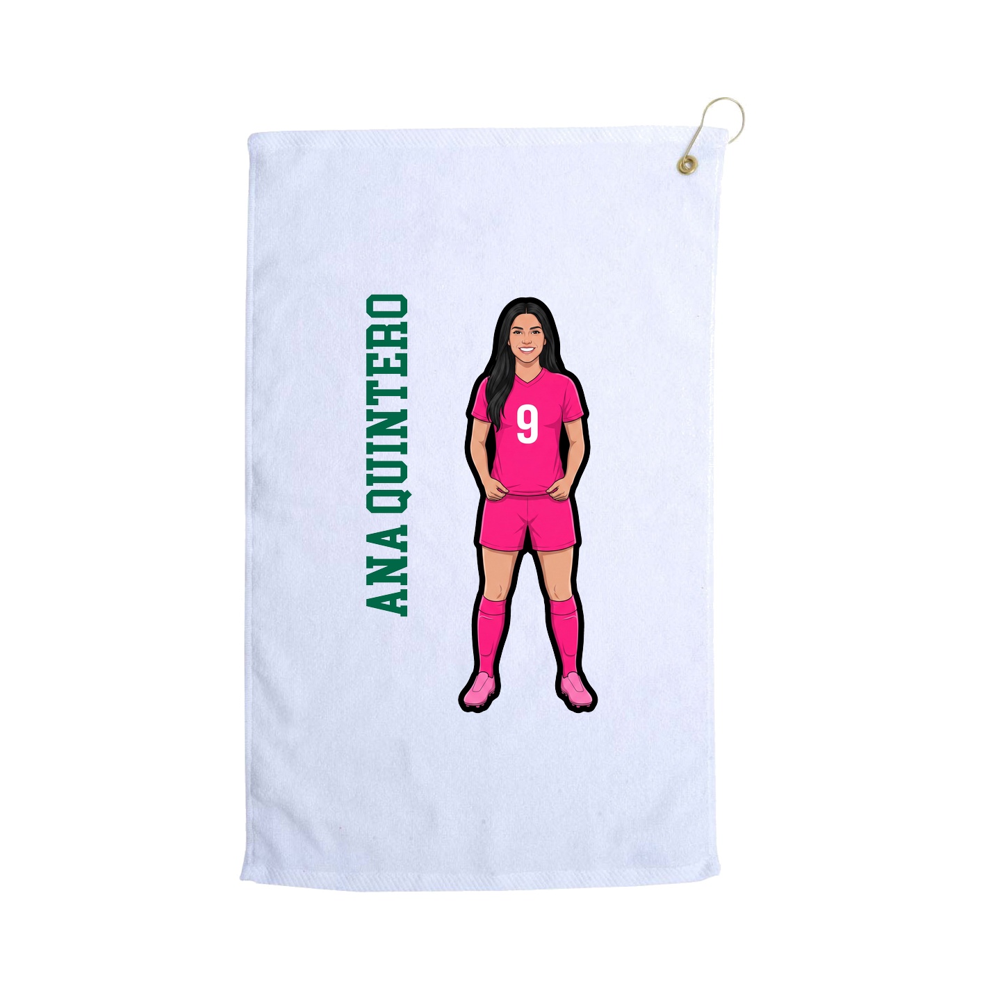 Golf Towel — Name Vertical in White