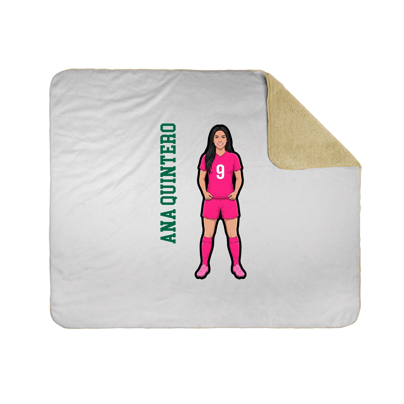 Throw Blanket — Name Vertical in White