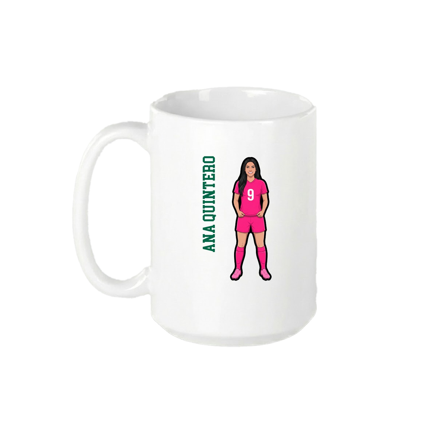 15oz Coffee Mug — Name Vertical in White