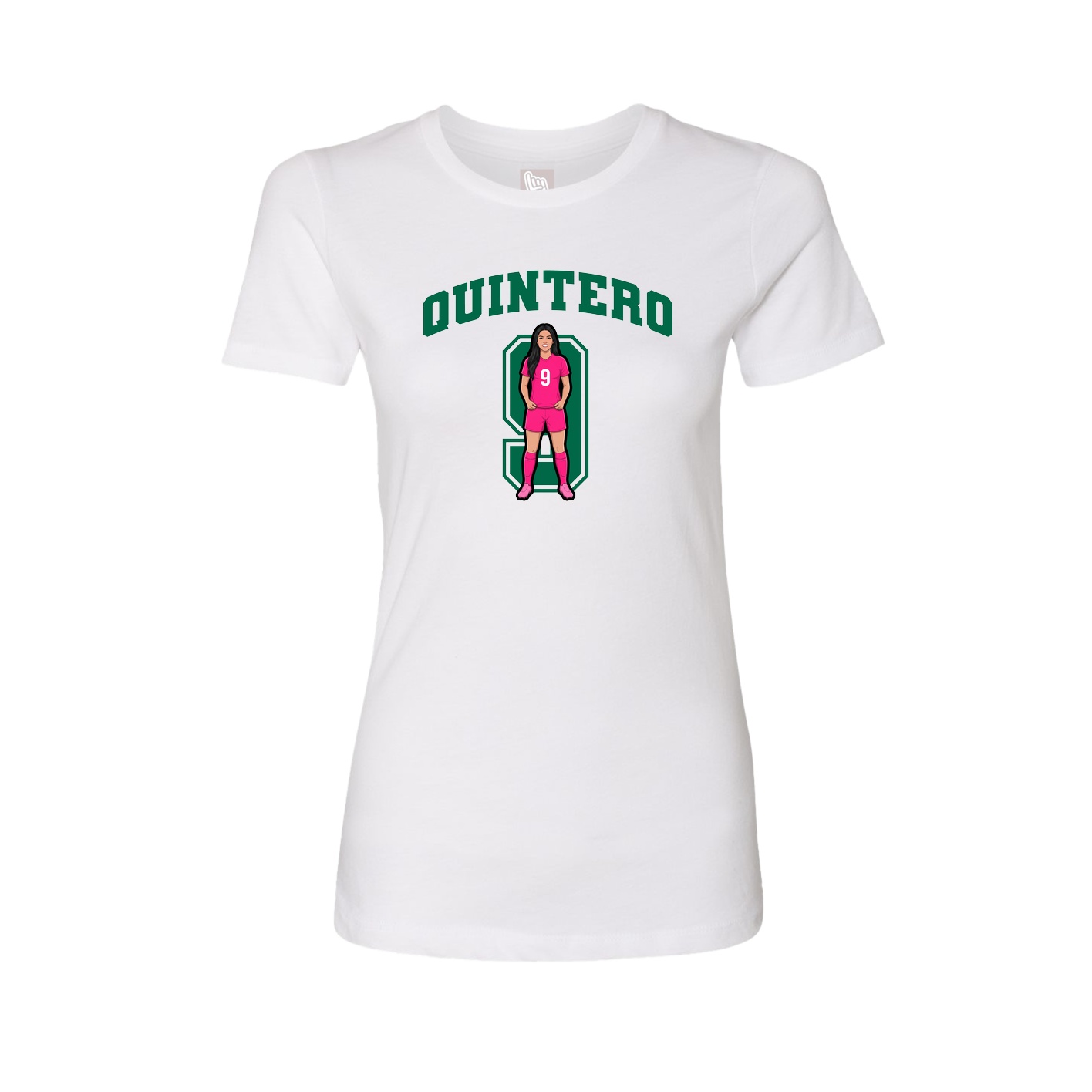 Fitted Women's Tee — Number in White