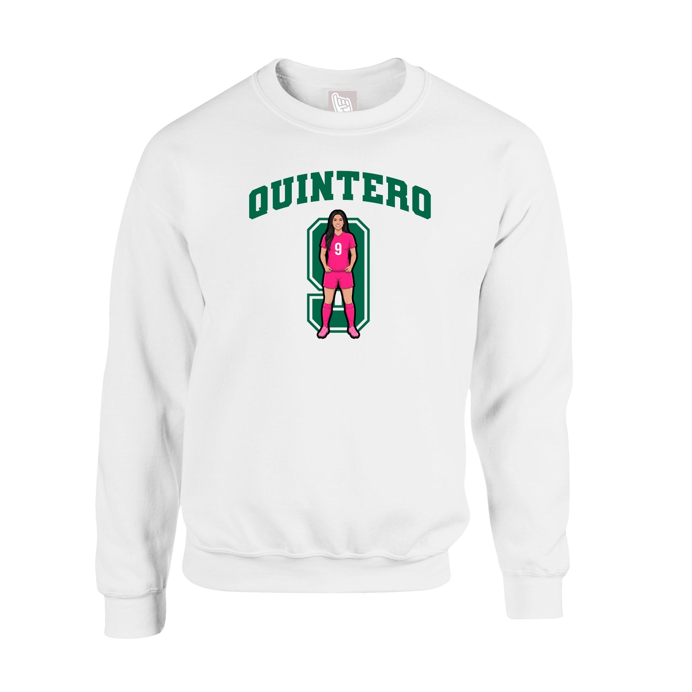 Fleece Crew — Number in White