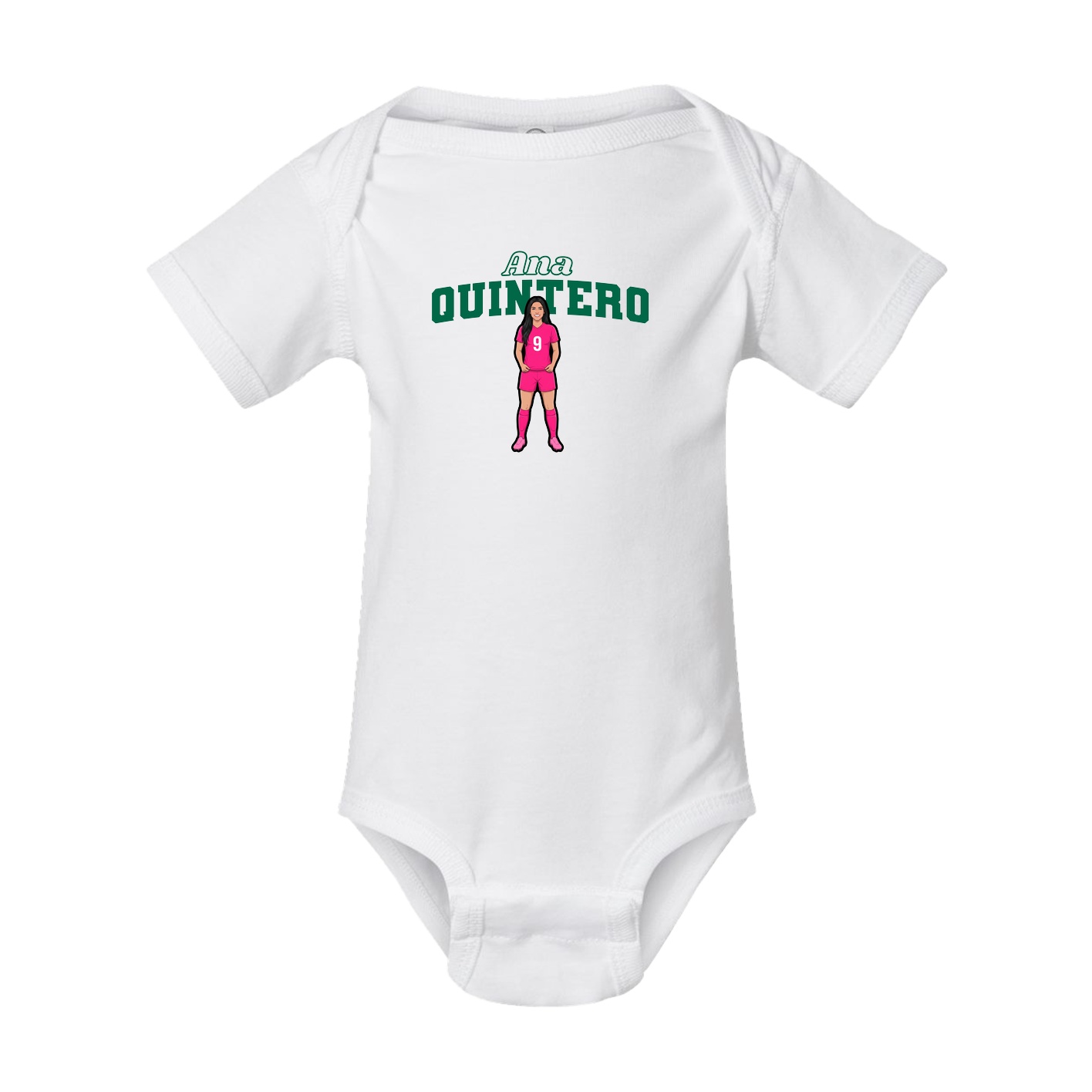 Baby Onesie — Name Arch in White