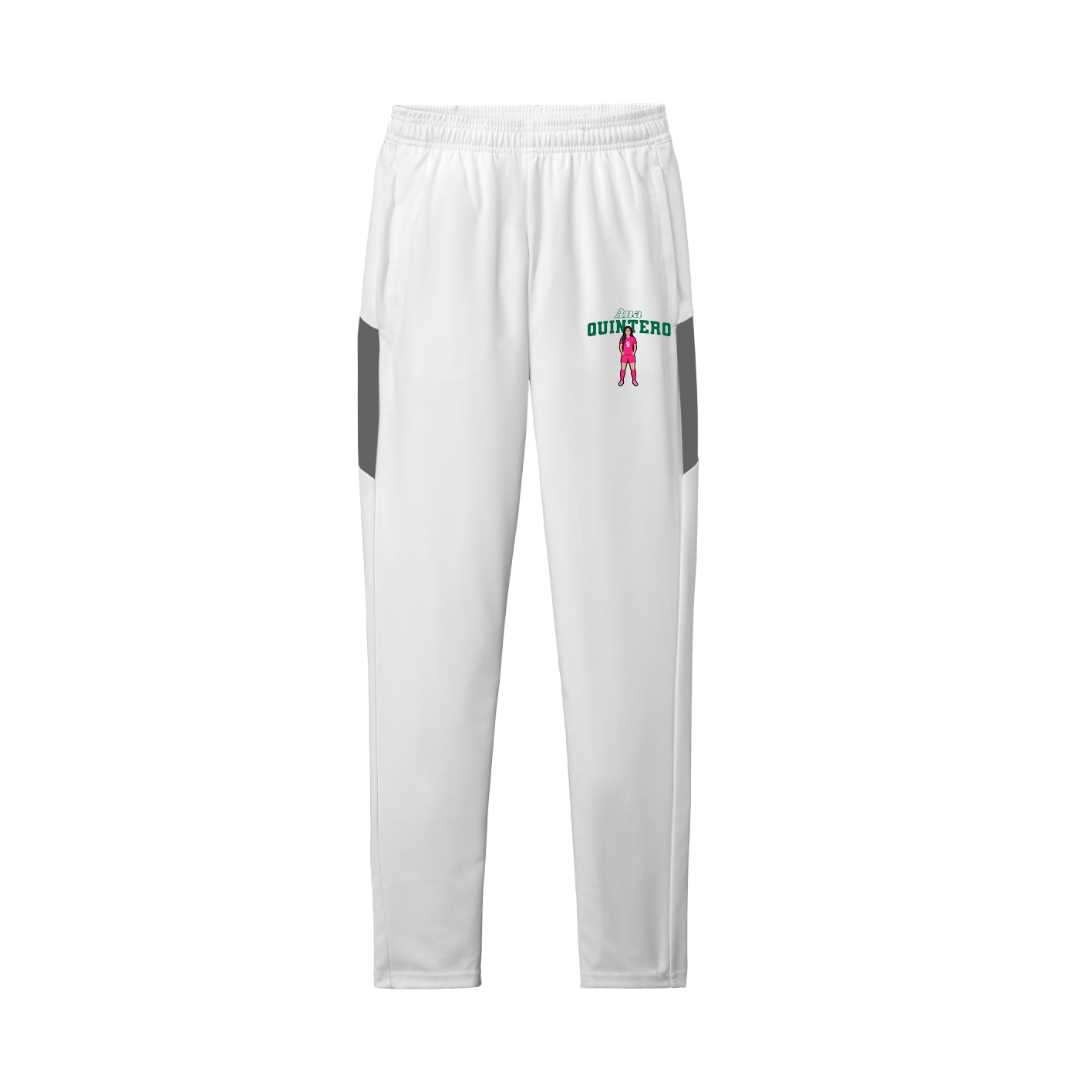 Team Travel Pant — Name Arch in White/Grey