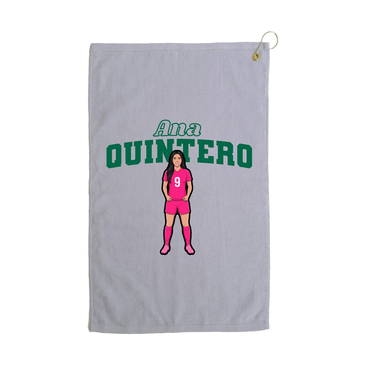 Golf Towel — Name Arch in Grey