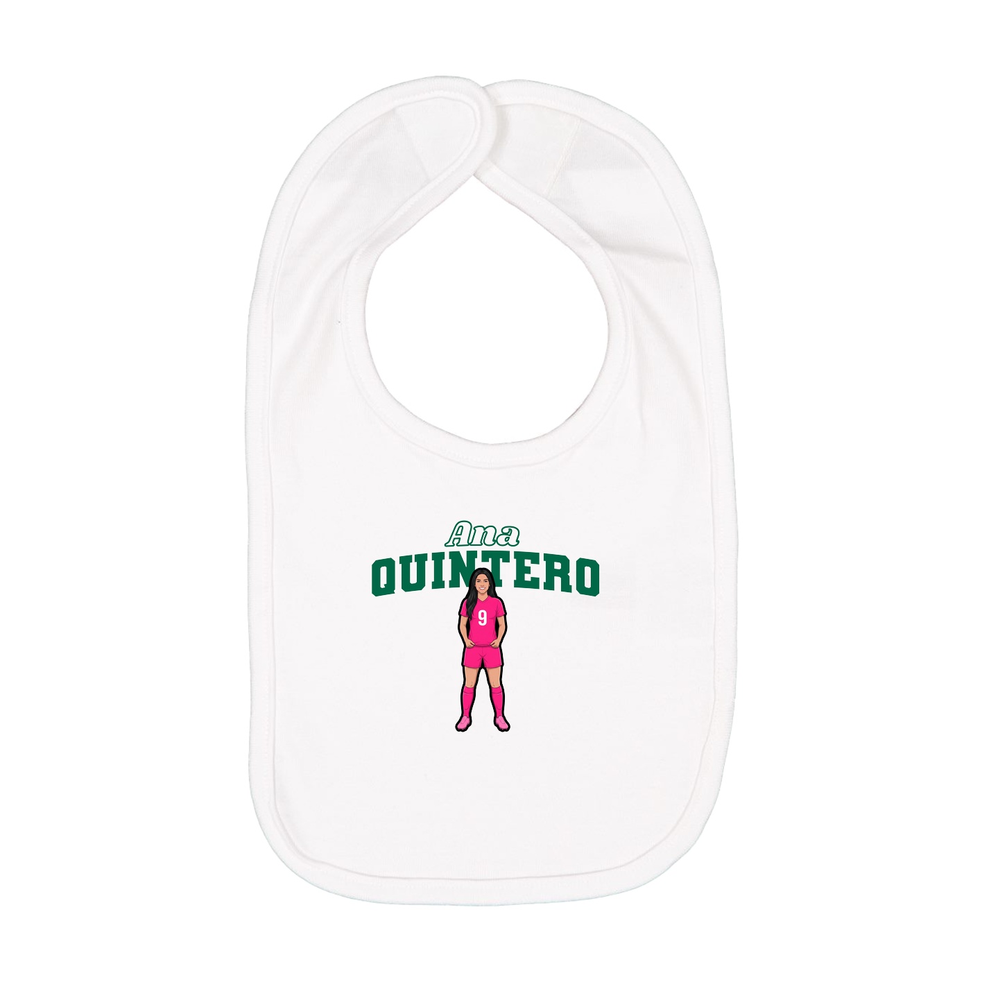 Infant Bib — Name Arch in White