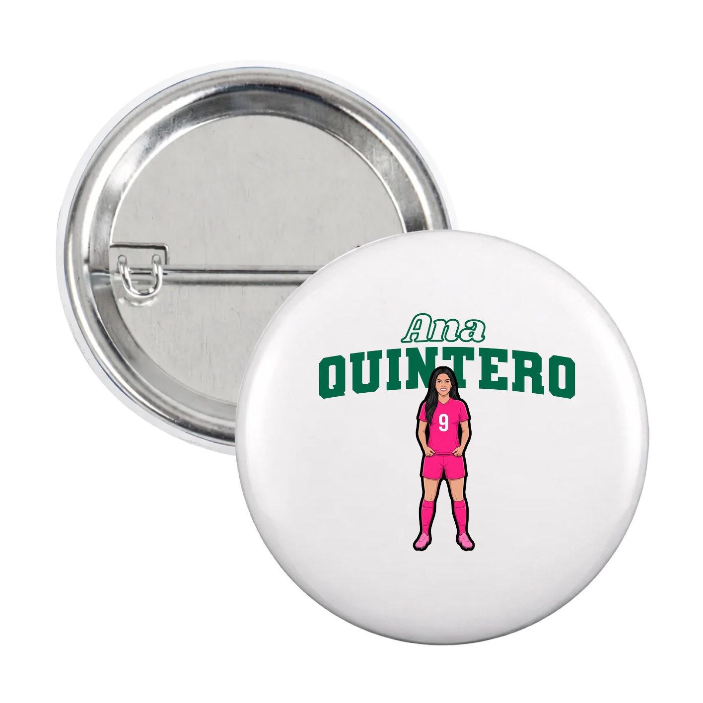 Game Day Button — Name Arch in White
